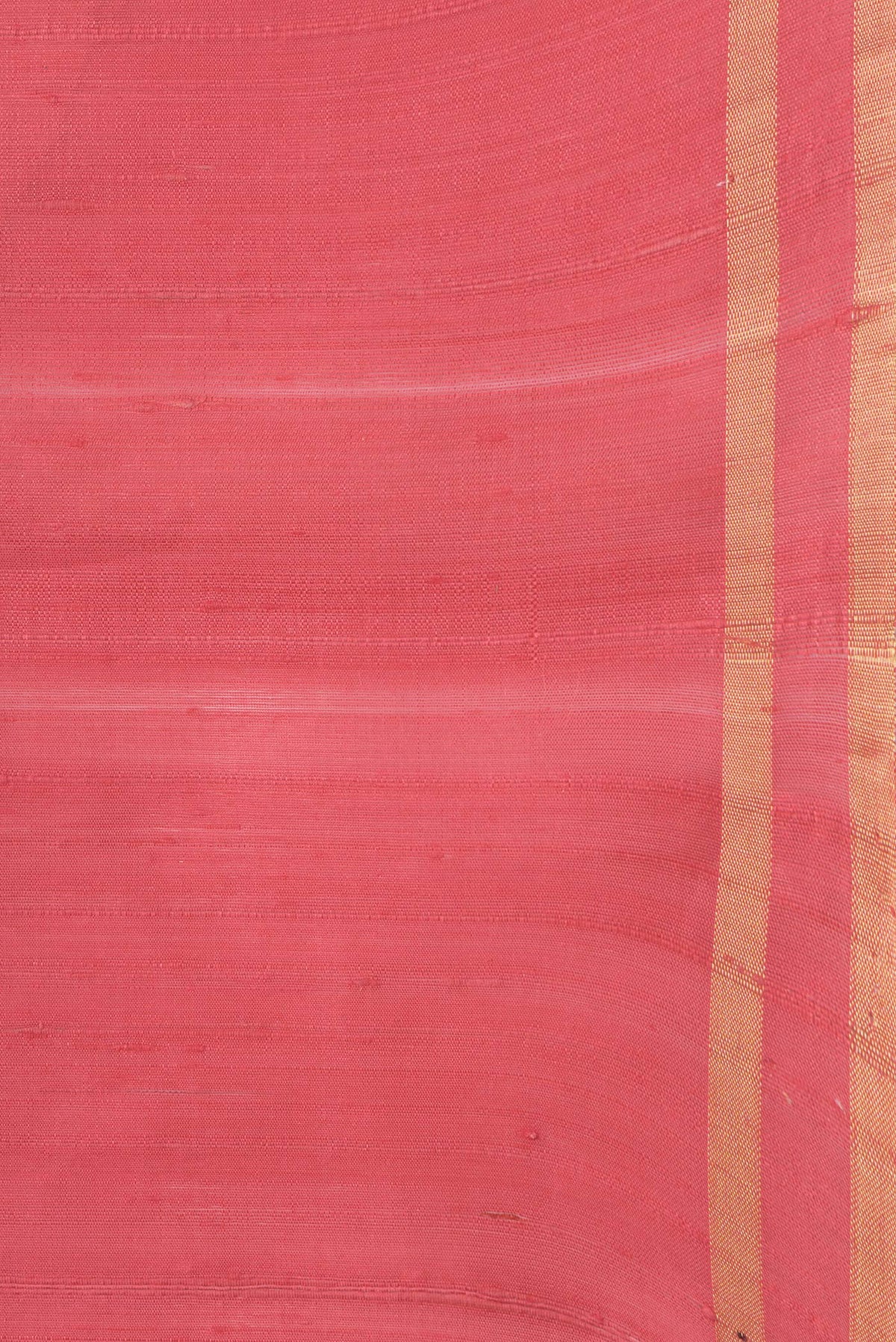 Border image of Pink Dual Tone Raw Silk Saree with Plain Body and Zari Border. 