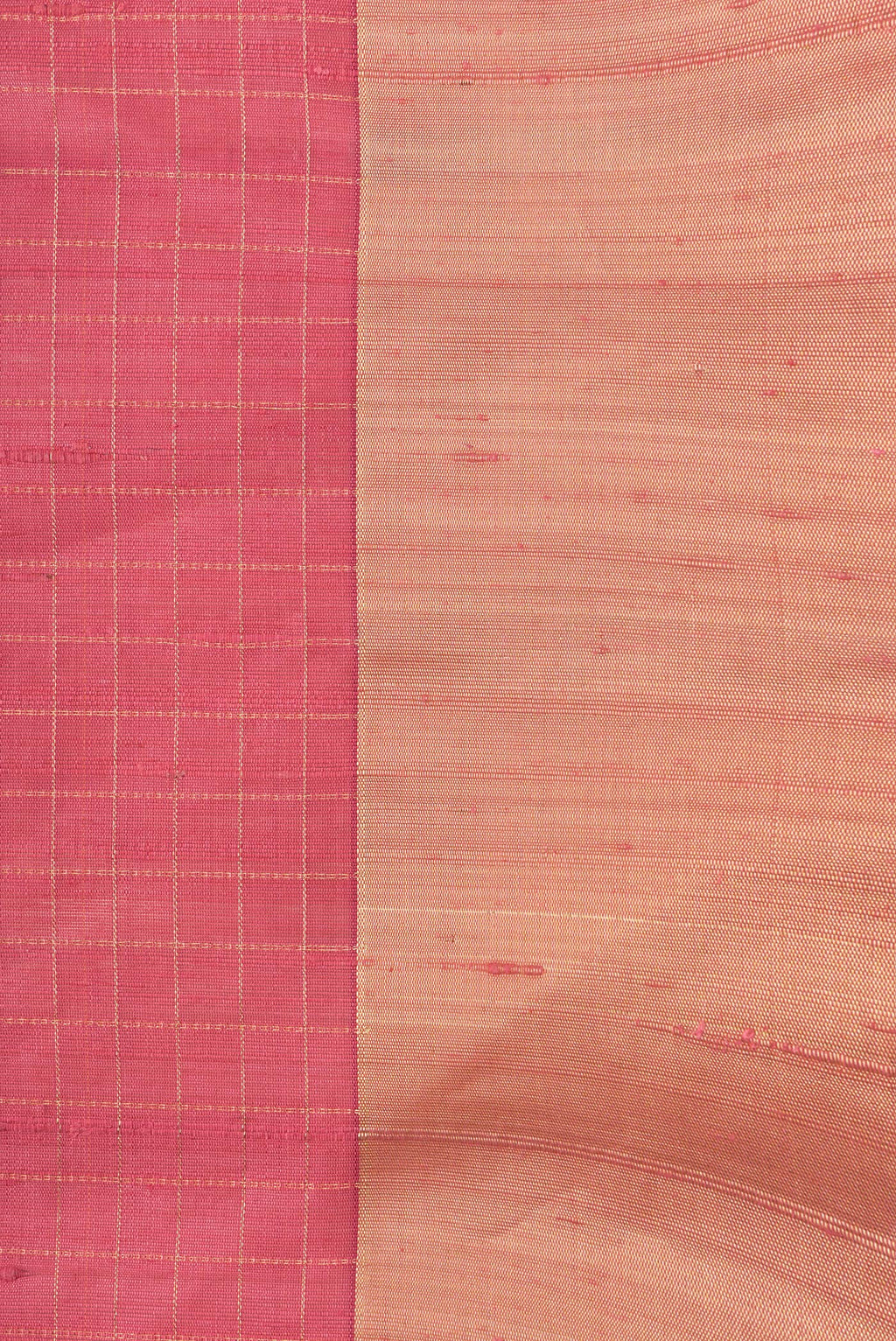 Border image of Pink Dual Tone Raw Silk Saree with Checked design on the body and Zari Border. 