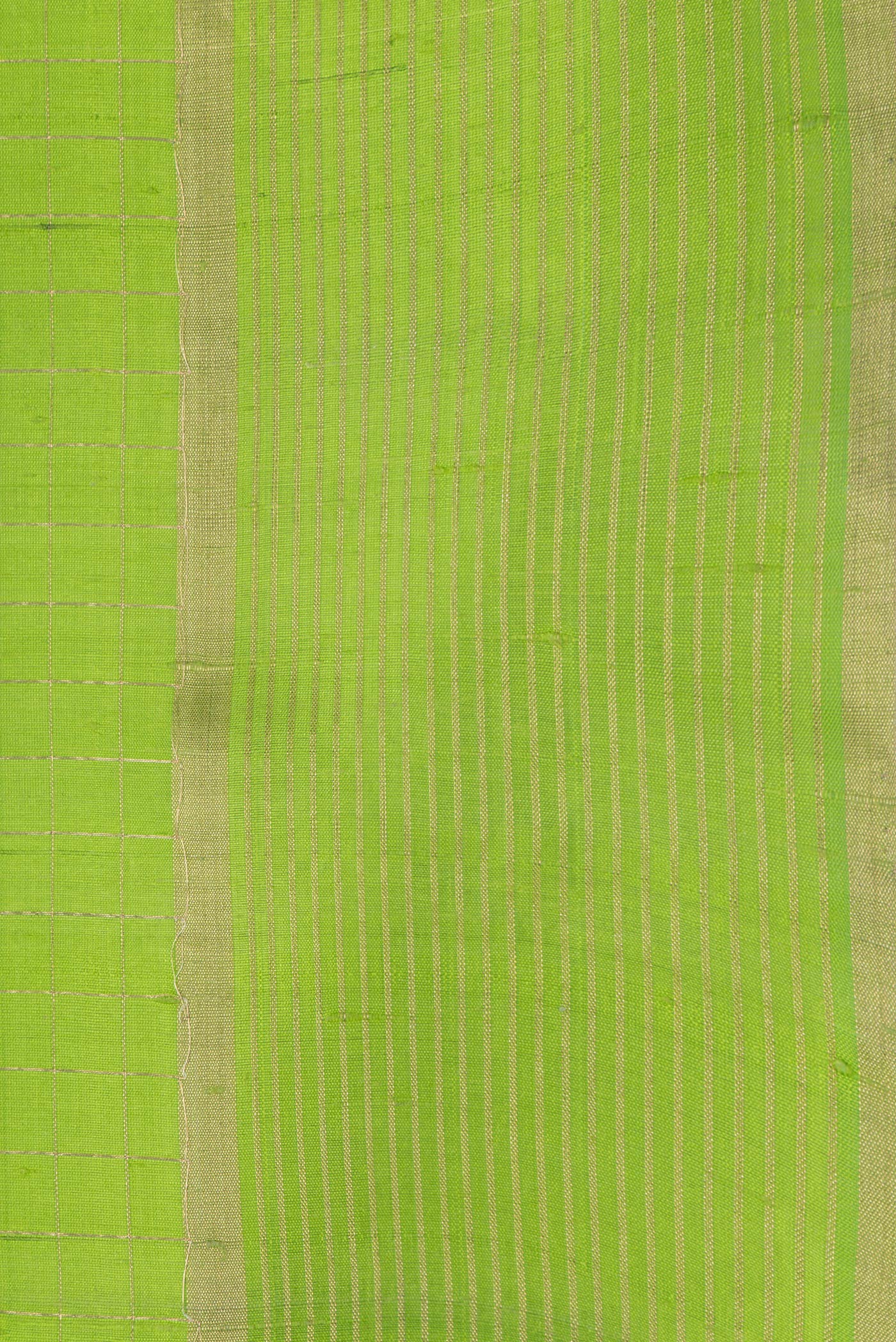Border image of Pista Green Dual Tone Raw Silk Saree with Checked design on the body and Zari Border. 