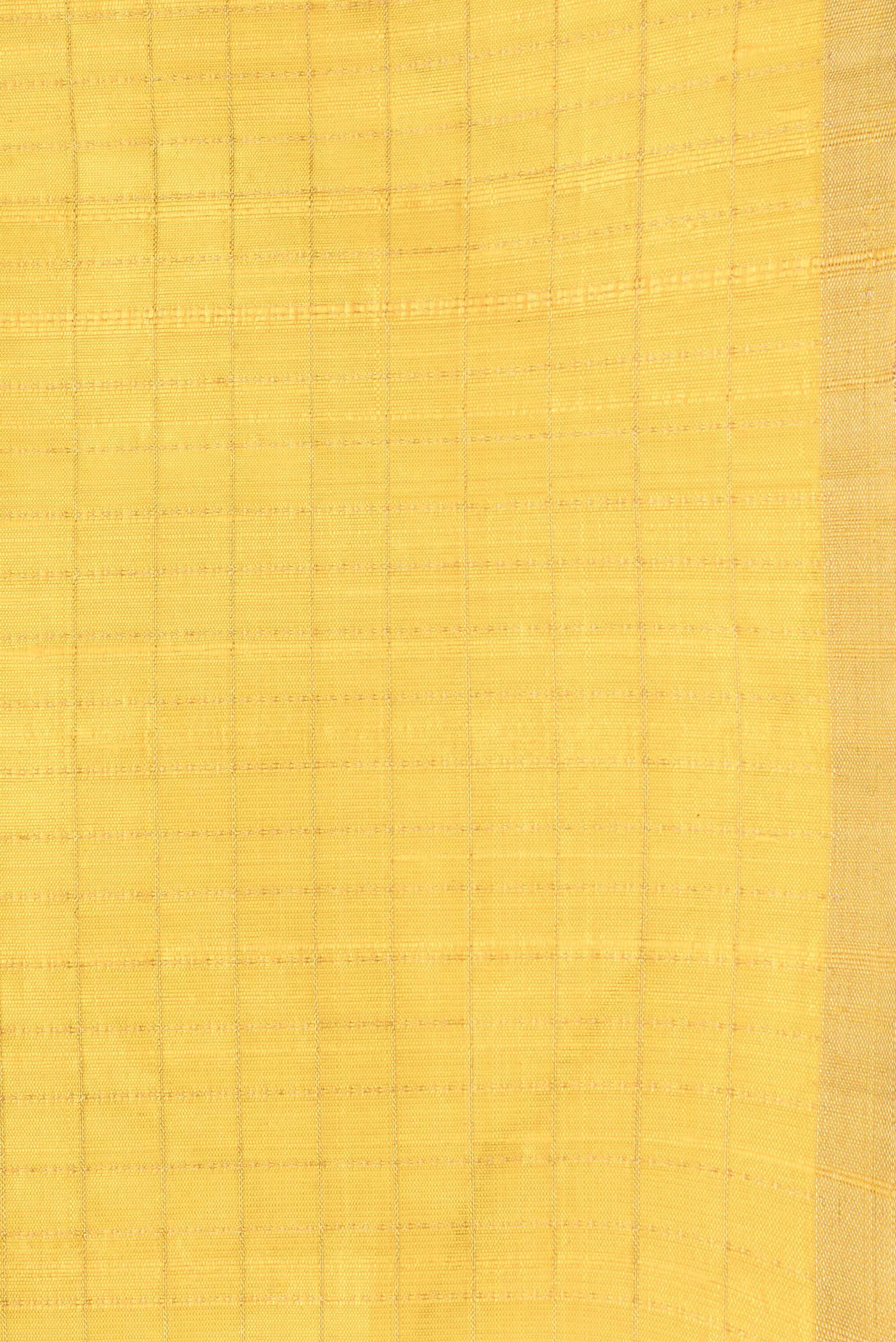 Border image of Yellow Dual Tone Raw Silk Saree with Checked design on the body and Zari Border. 
