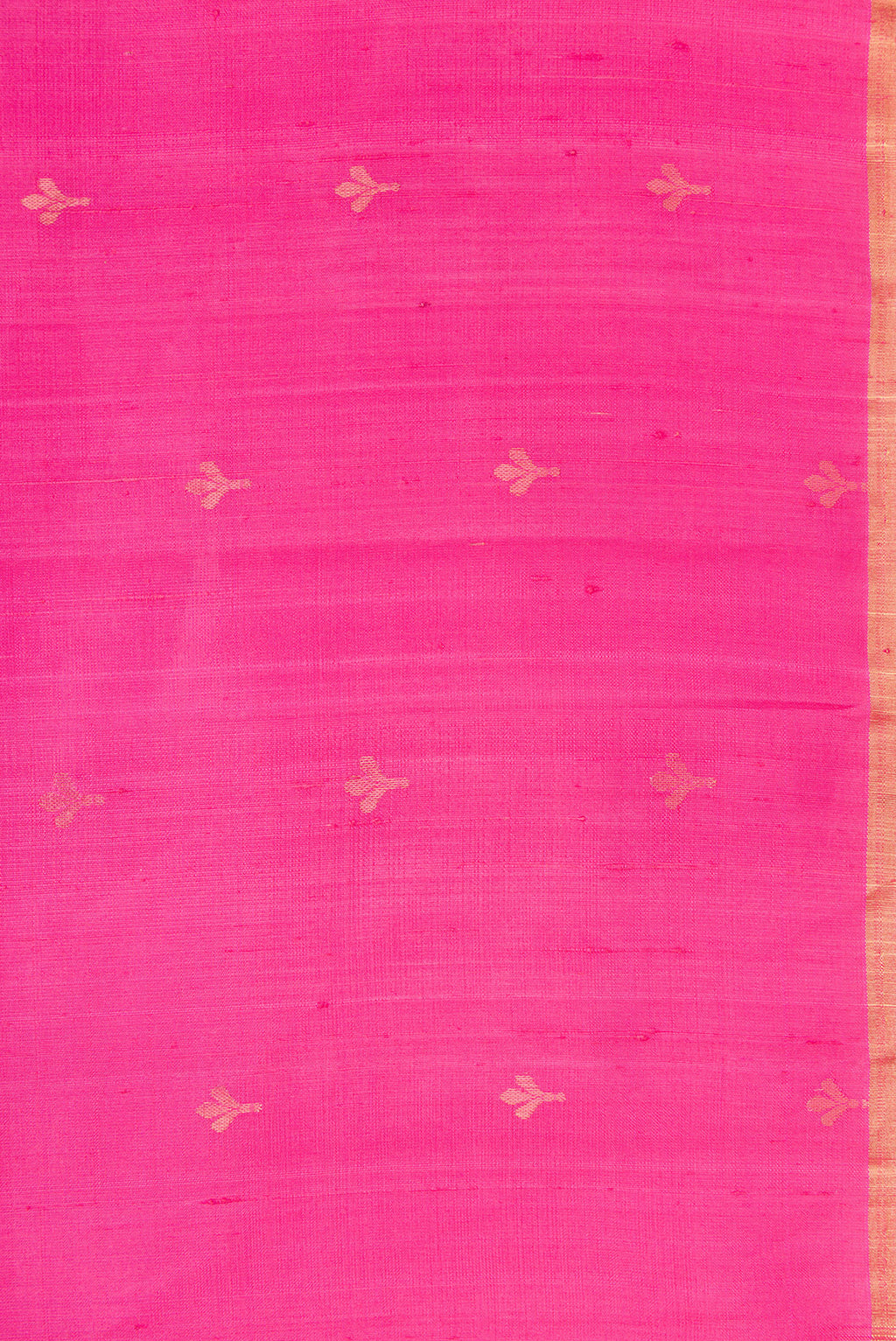 Border image of Pink Dual Tone Raw Silk Saree with Zari Butta on the body and Zari Border. 