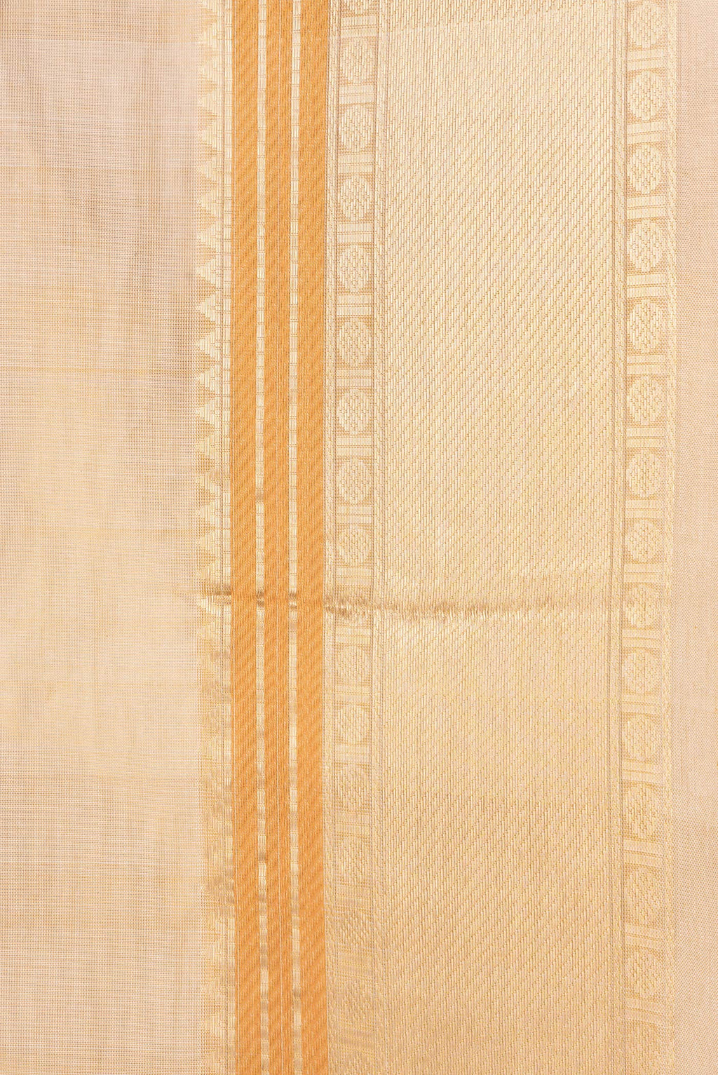 Border image of Sandal Dual Tone Silk Cotton Saree with Zari Butta on the body and Zari Border. 