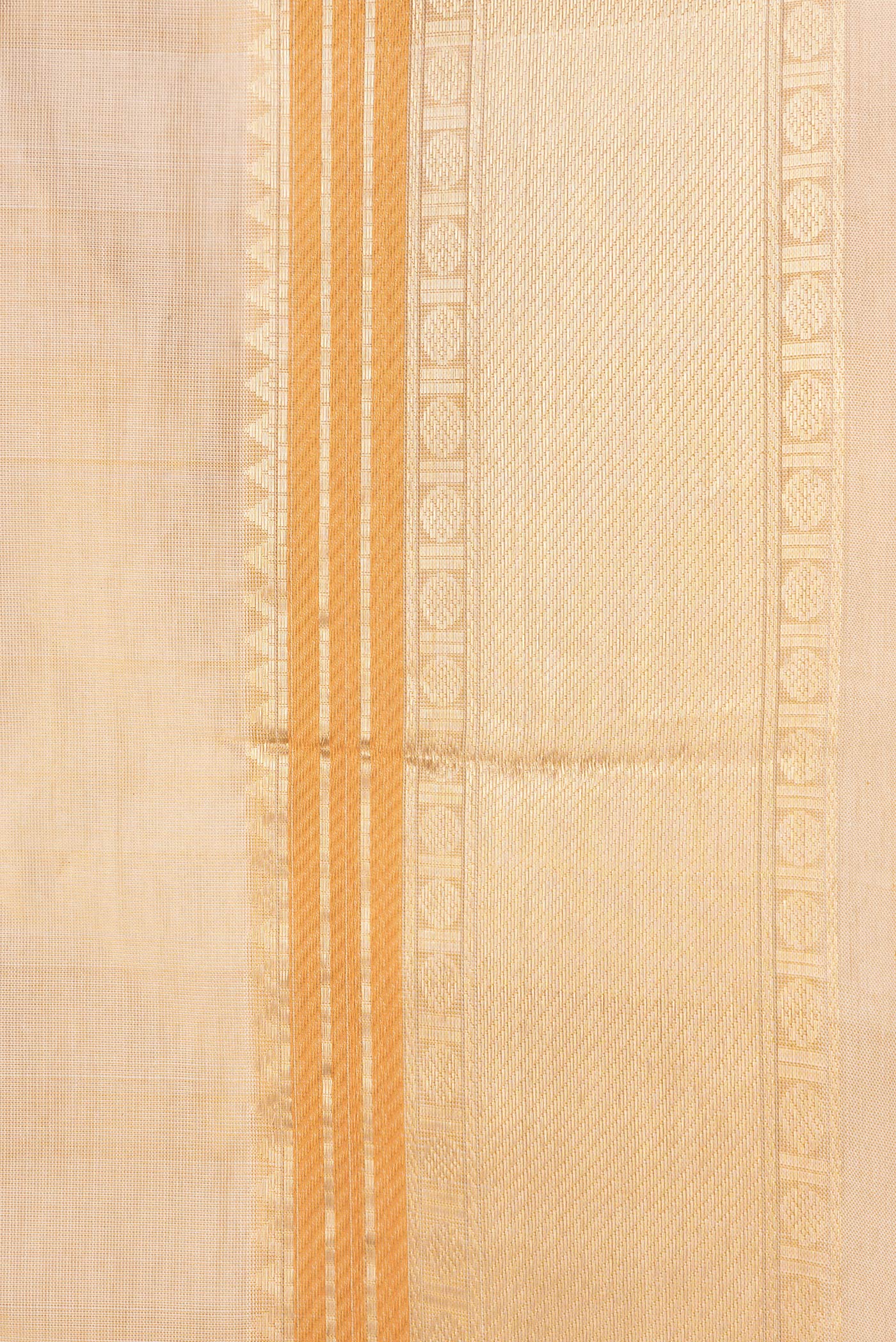 Border image of Sandal Dual Tone Silk Cotton Saree with Zari Butta on the body and Zari Border. 