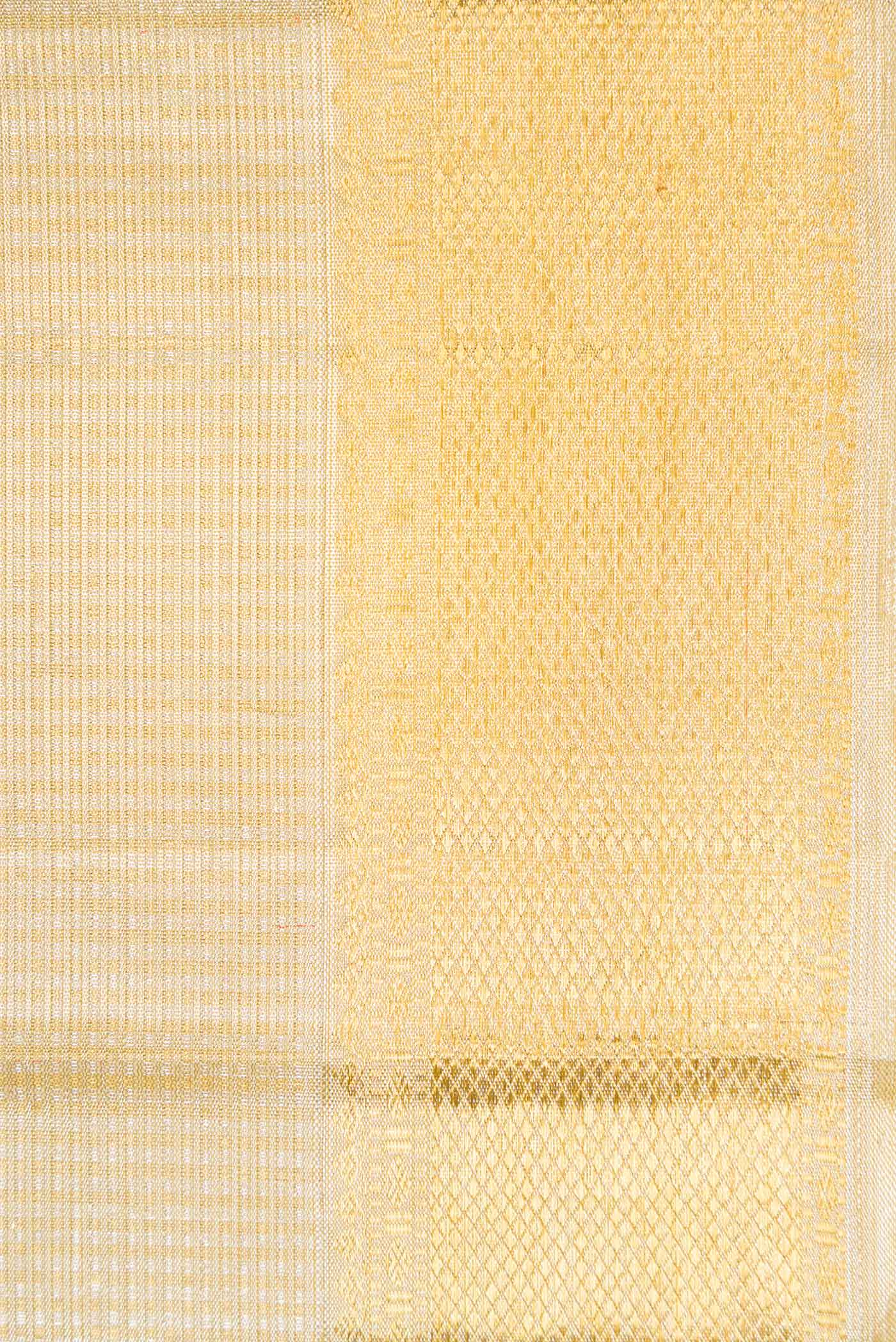 Border image of Pure Silk Pure Zari Gold Dual Tone Kanjivaram Saree with Zari Brocade on the body and Zari Border. 