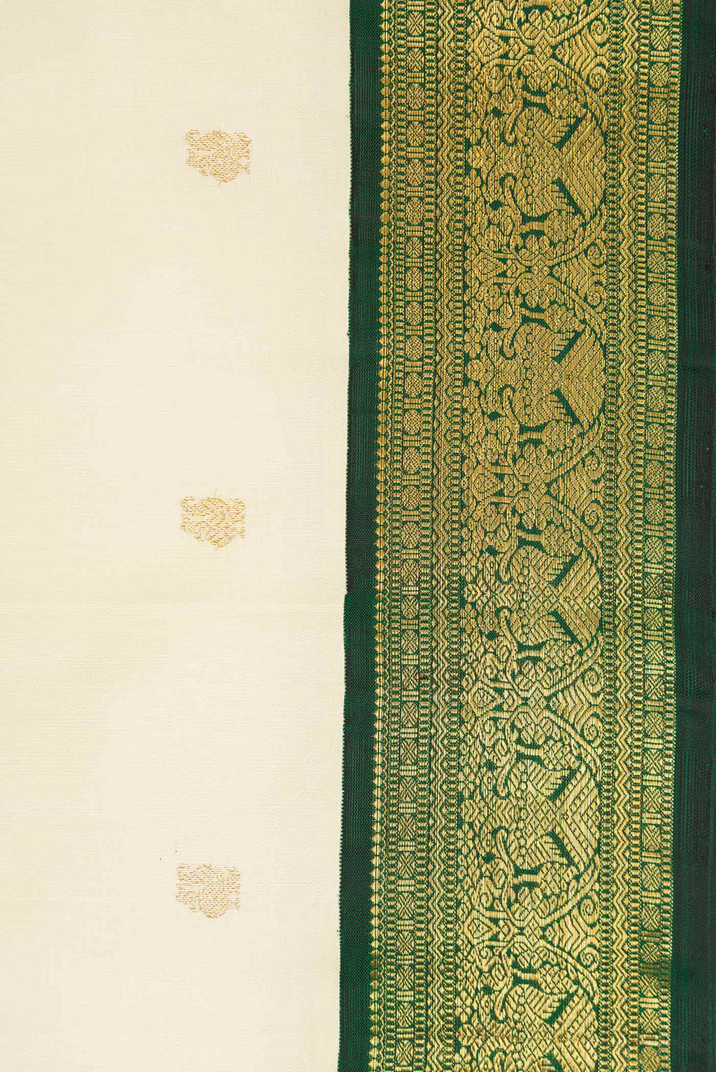 Border image of Sandal Dual Tone Kanchipuram Silk Saree with Zari Butta on the body and Zari Border