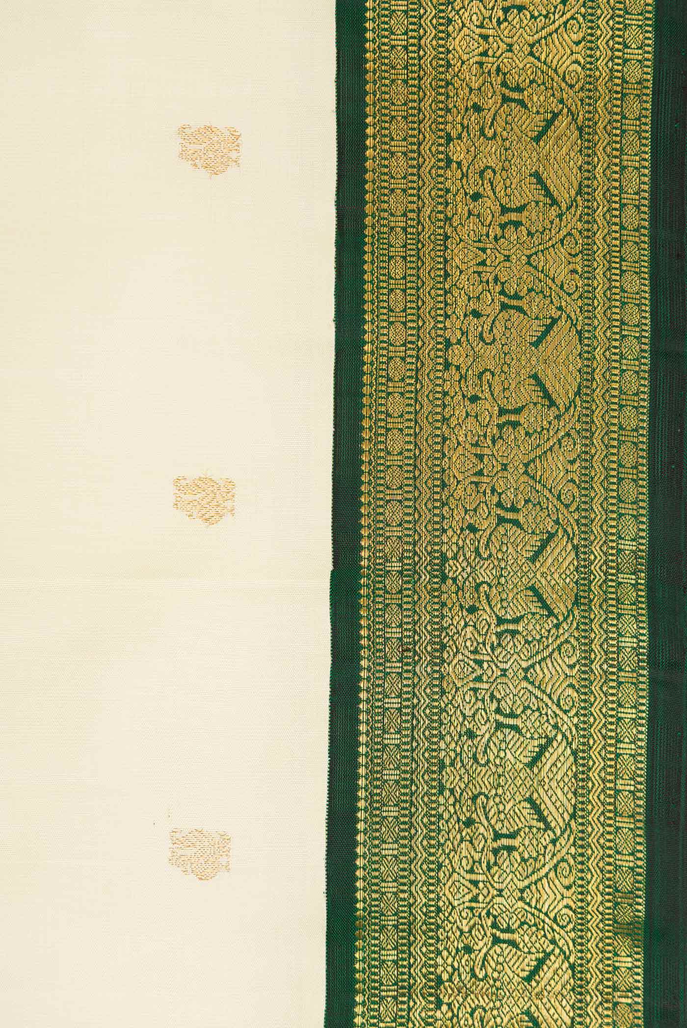 Border image of Sandal Dual Tone Kanchipuram Silk Saree with Zari Butta on the body and Zari Border