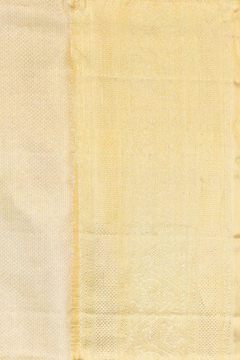 Border image of Gold Dual Tone Kanjivaram Tissue Silk Saree with Zari Brocade on the body and Zari Border. 