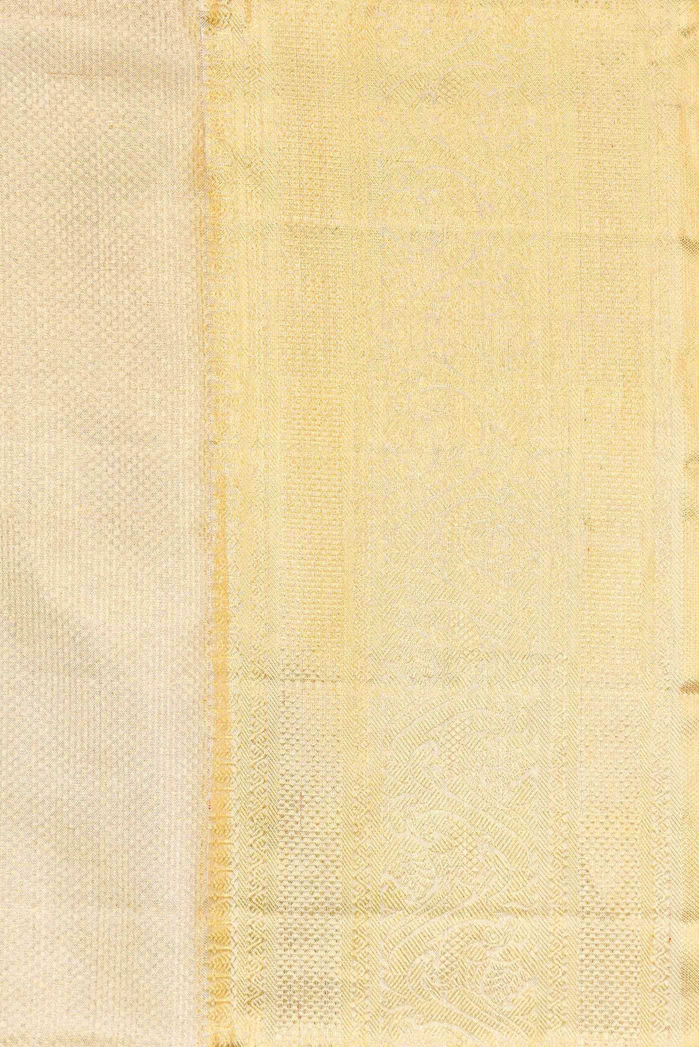 Border image of Gold Dual Tone Kanjivaram Tissue Silk Saree with Zari Brocade on the body and Zari Border. 