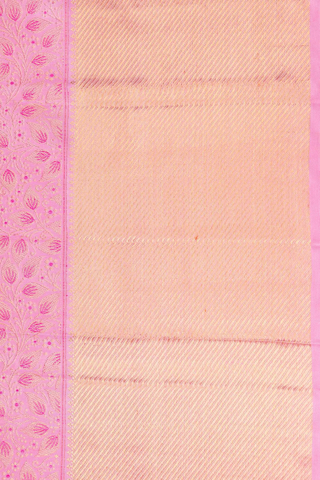 Border image of Pure Silk Pure Zari Pink Dual Tone Kanchipuram Saree with Zari Brocade on the body and Zari Border