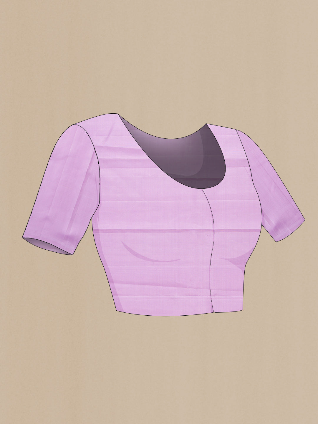 Close up image of the blouse of Pure Silk Pure Zari Black Dual Tone Kanchipuram Saree with Zari Butta on the body and Fancy Border. 