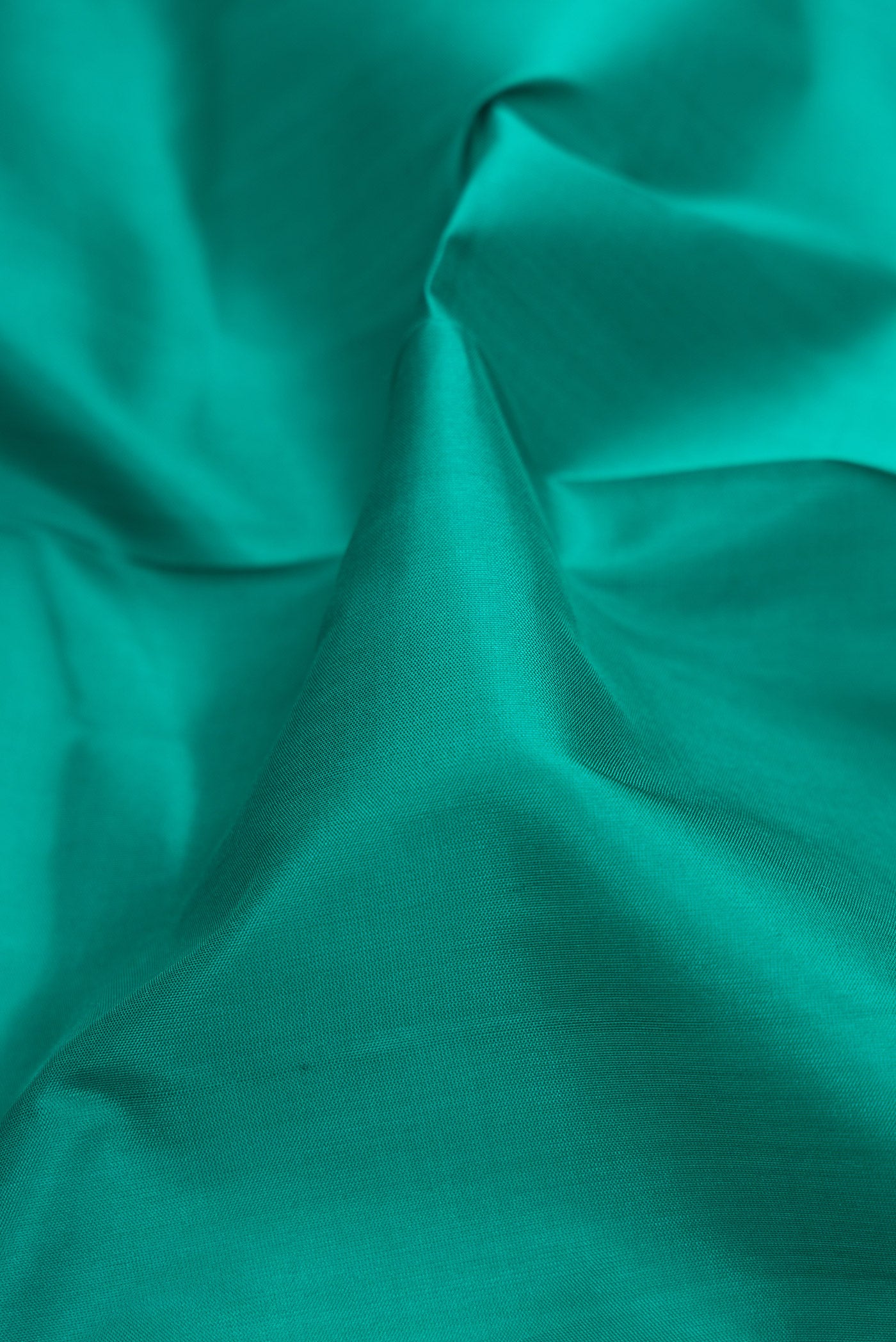 Close up of Sea Green Dual Tone Soft Silk Saree with Plain Body and Fancy Border.  displaying folds
