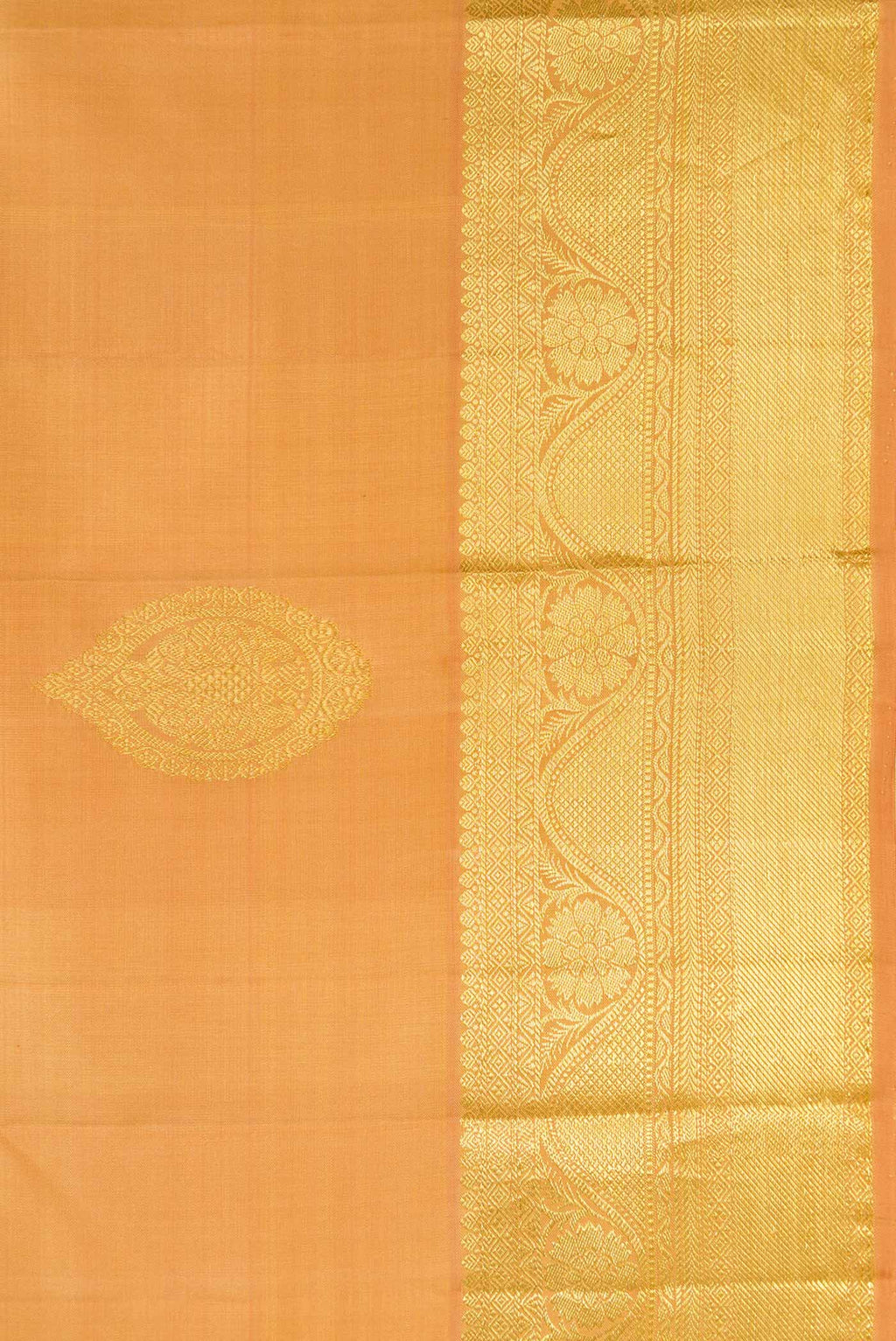 Border image of Sandal Dual Tone Kanjivaram Silk Saree with Zari Butta on the body and Zari Border. 