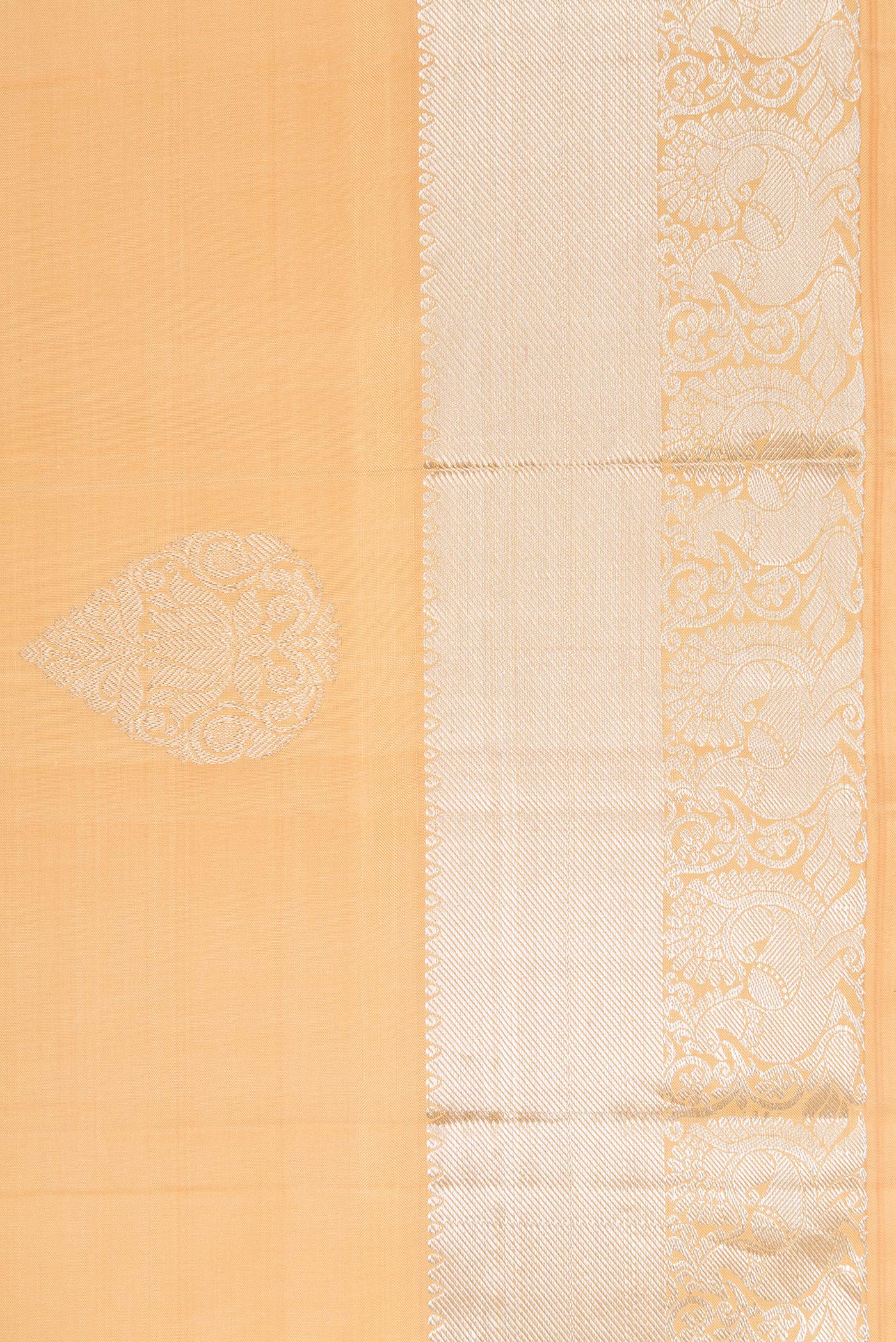 Border image of Sandal Dual Tone Kanjivaram Silk Saree with Zari Butta on the body and Zari Border. 