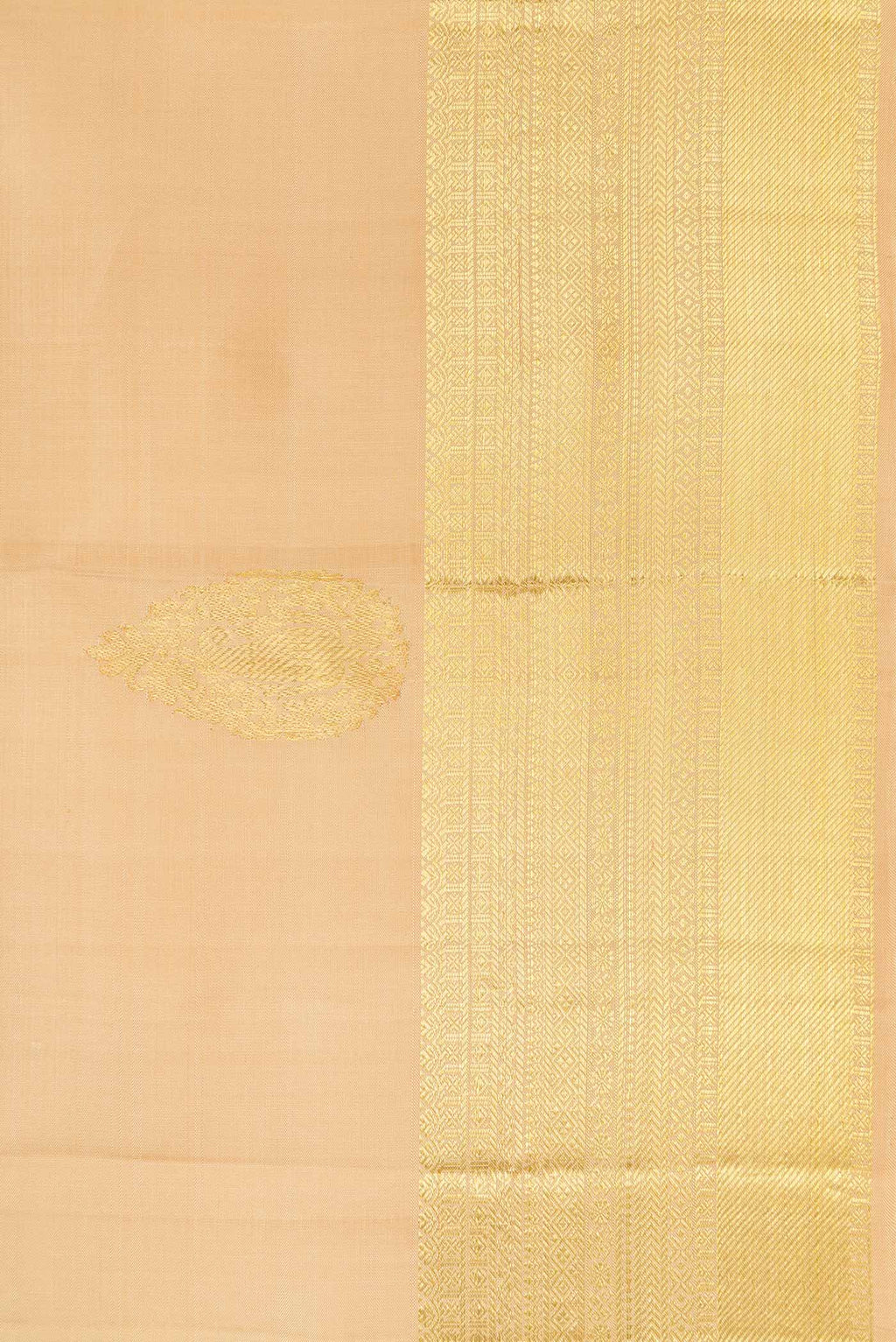 Border image of Beige Dual Tone Kanjivaram Silk Saree with Zari Butta on the body and Zari Border. 