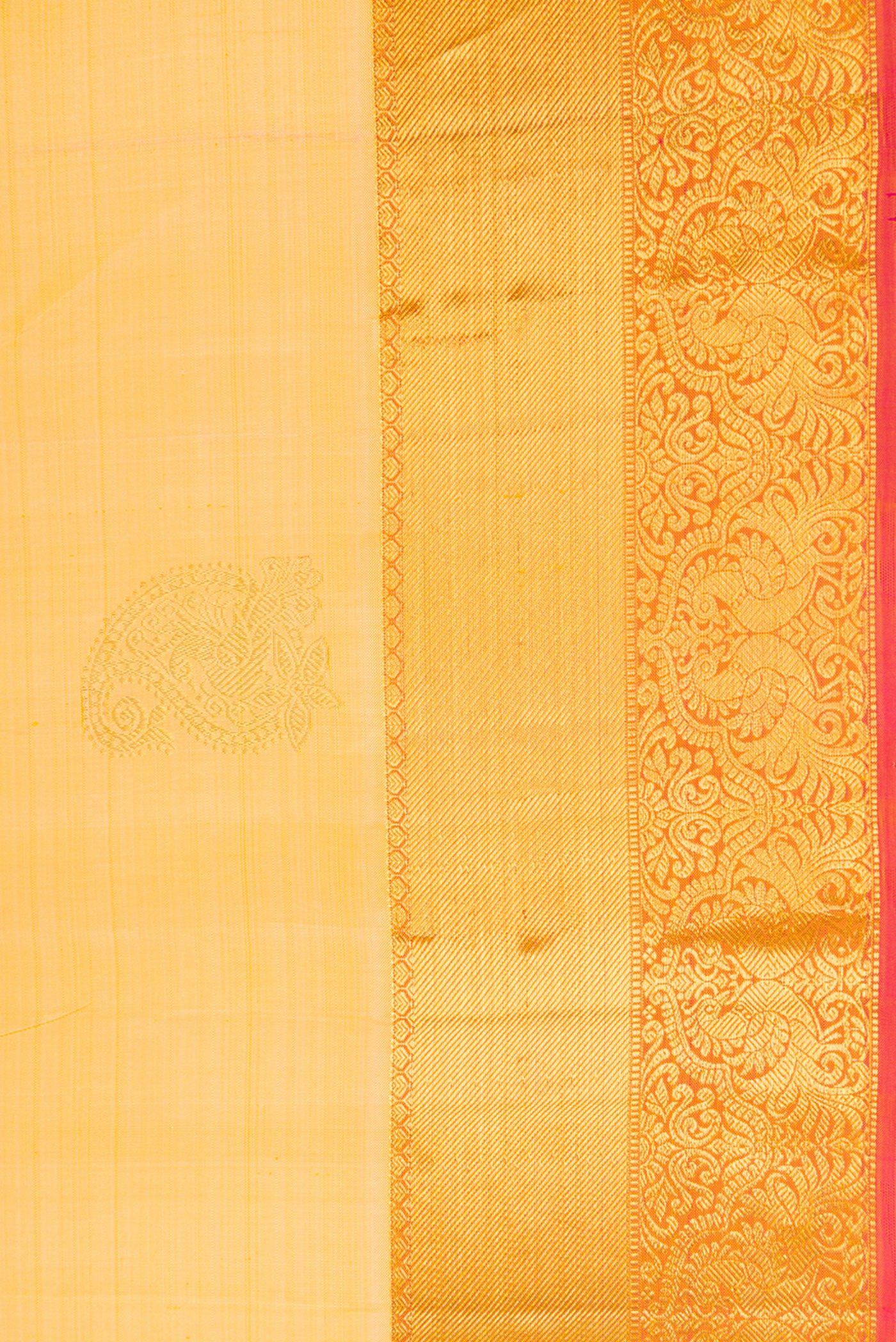 Border image of Sandal Dual Tone Kanjivaram Silk Saree with Zari Butta on the body and Zari Border. 