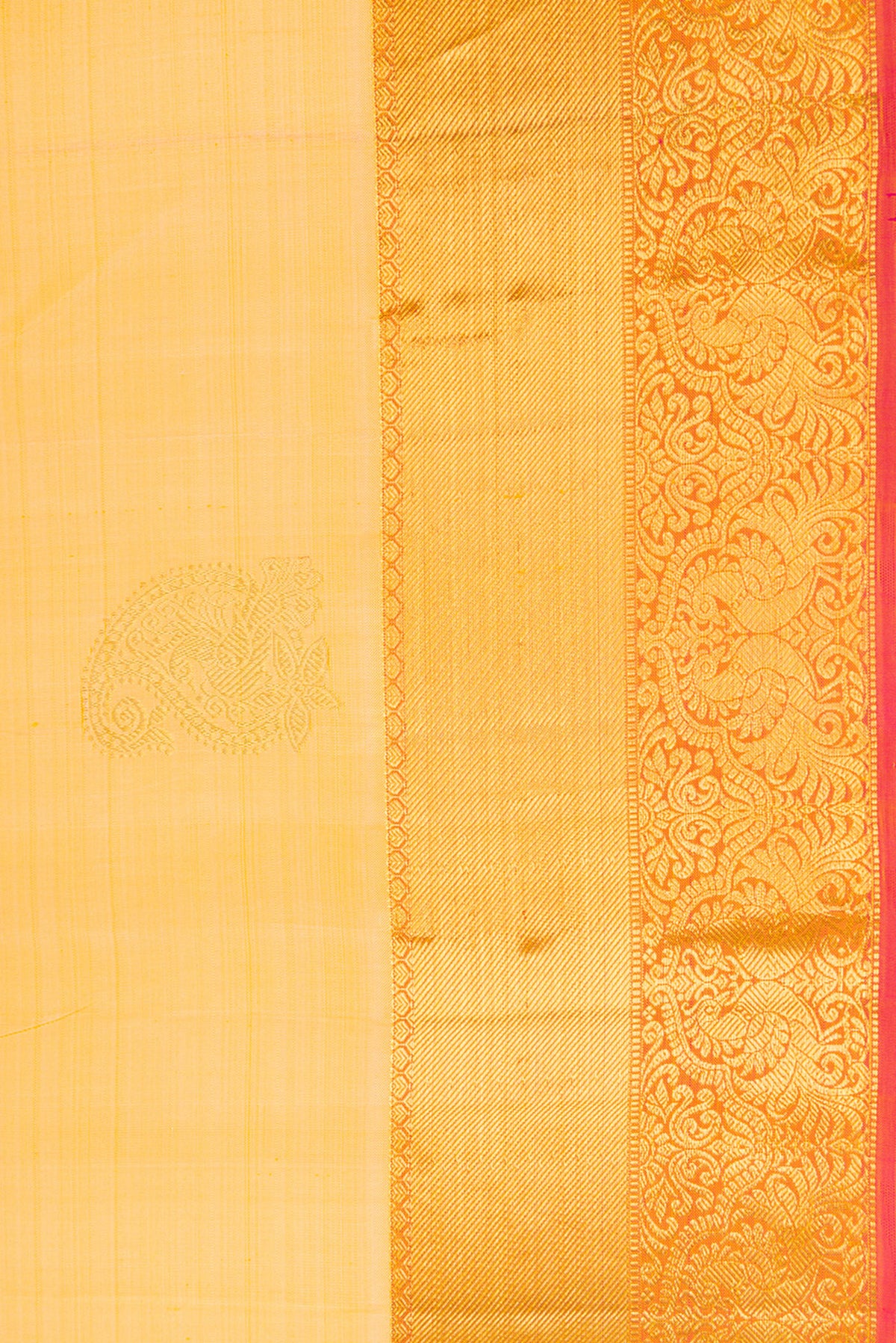 Border image of Sandal Dual Tone Kanjivaram Silk Saree with Zari Butta on the body and Zari Border. 