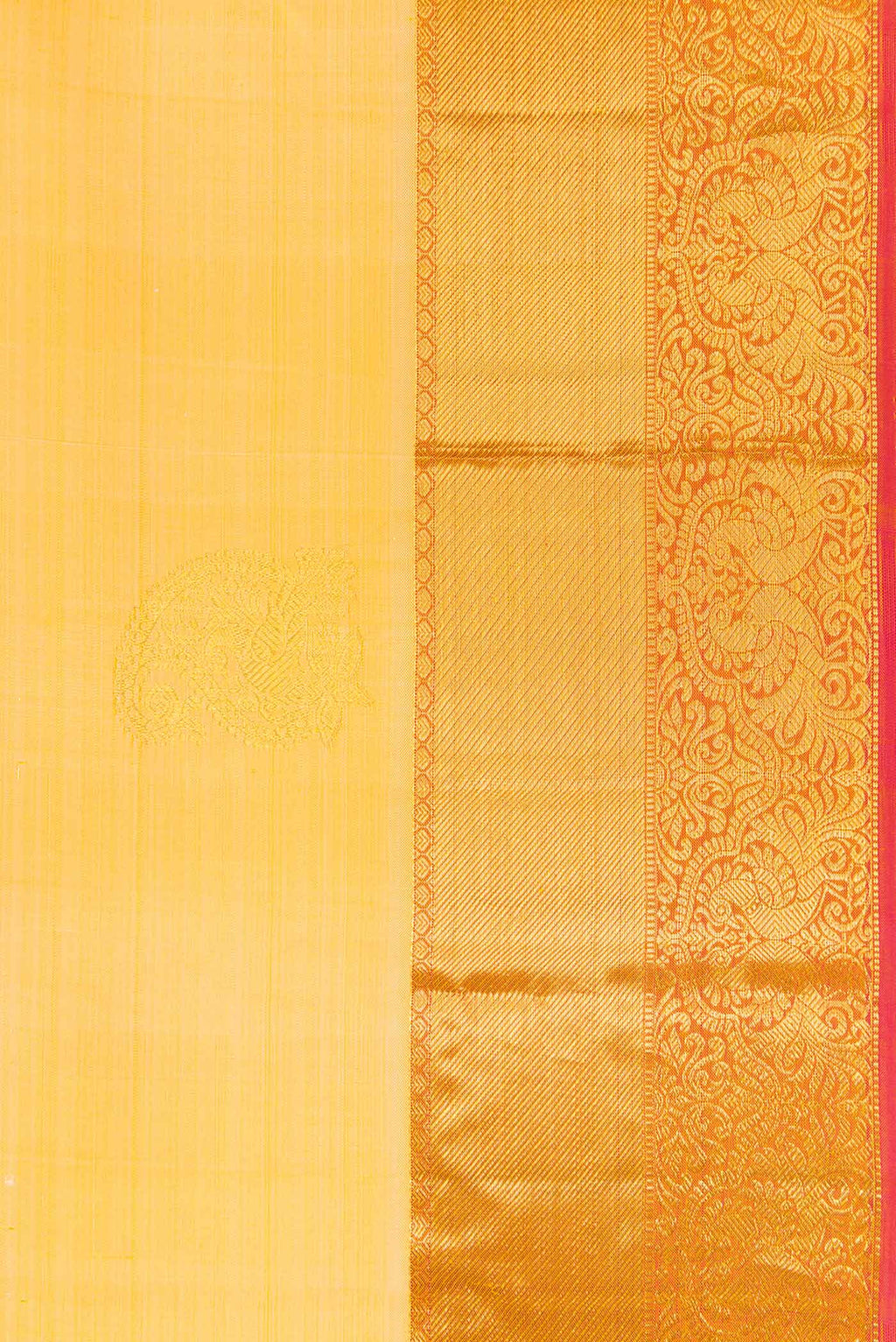 Border image of Sandal Dual Tone Kanjivaram Silk Saree with Zari Butta on the body and Zari Border. 
