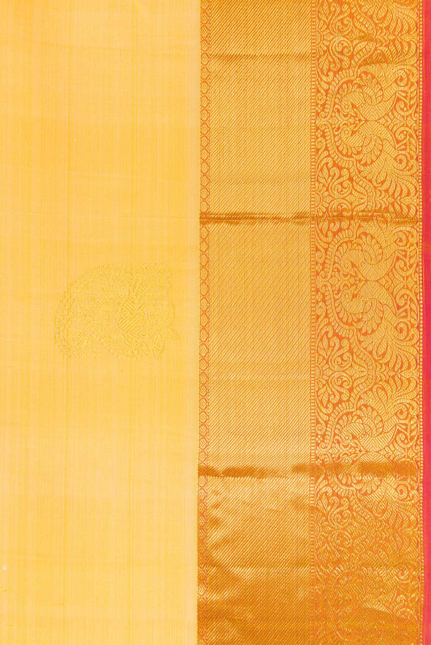 Border image of Sandal Dual Tone Kanjivaram Silk Saree with Zari Butta on the body and Zari Border. 