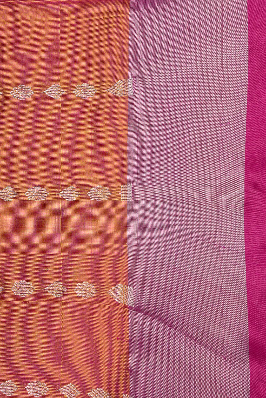 Border image of Mustard Dual Tone Uppada Silk Saree with Zari Butta on the body and Zari Border. 