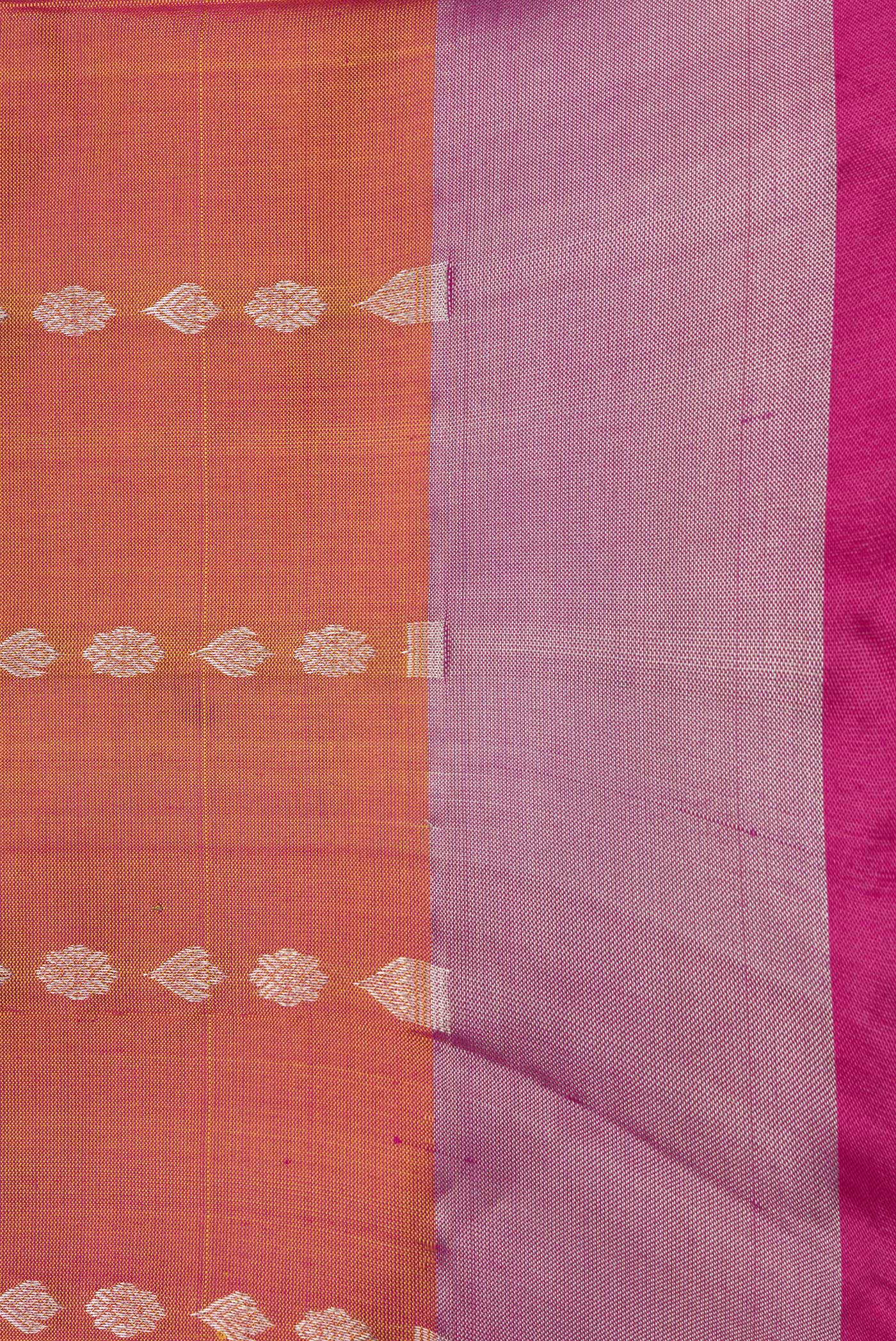 Border image of Mustard Dual Tone Uppada Silk Saree with Zari Butta on the body and Zari Border. 