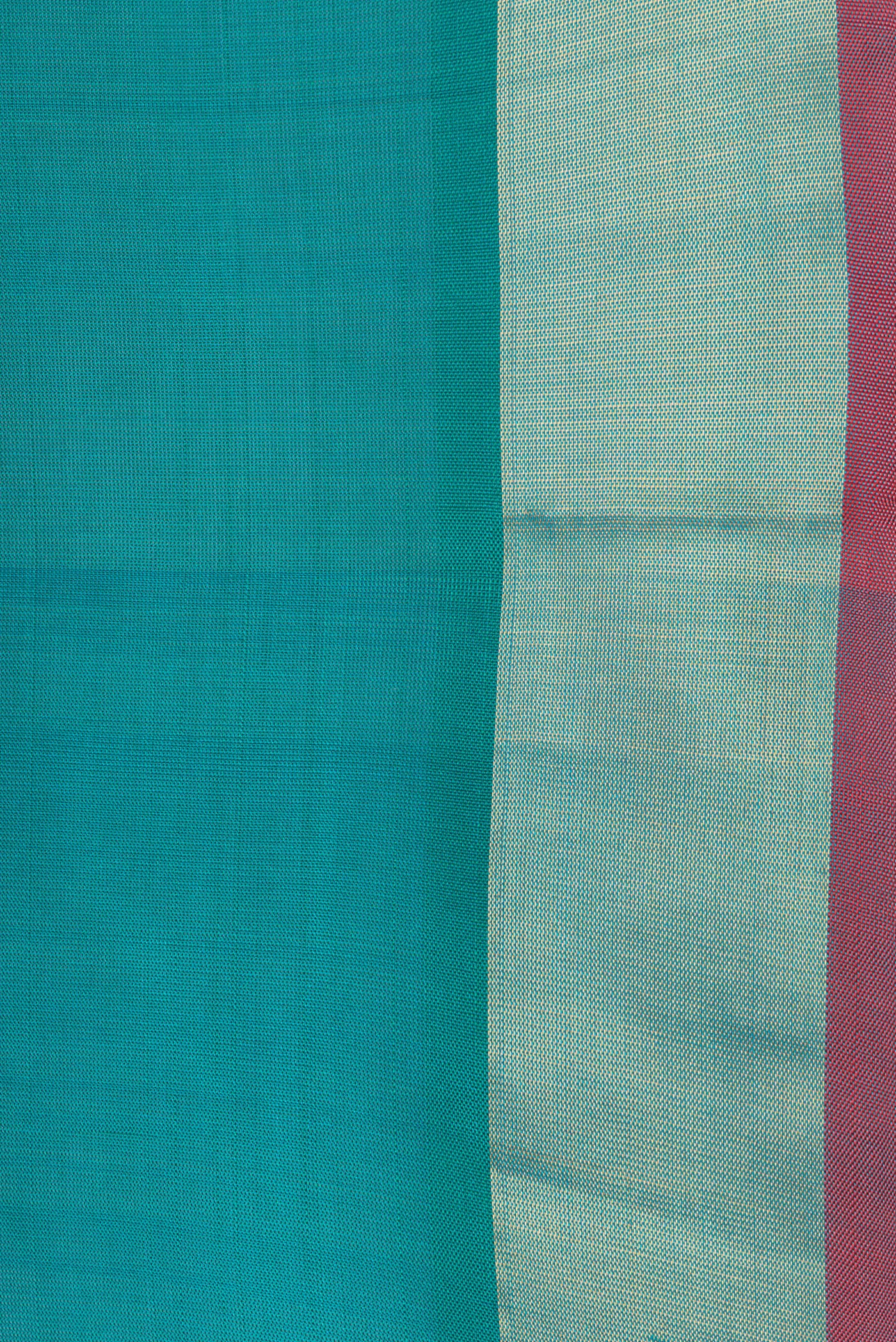 Border image of Sky Blue Dual Tone Uppada Silk Saree with Zari And Thread Butta on the body and Zari Border. 