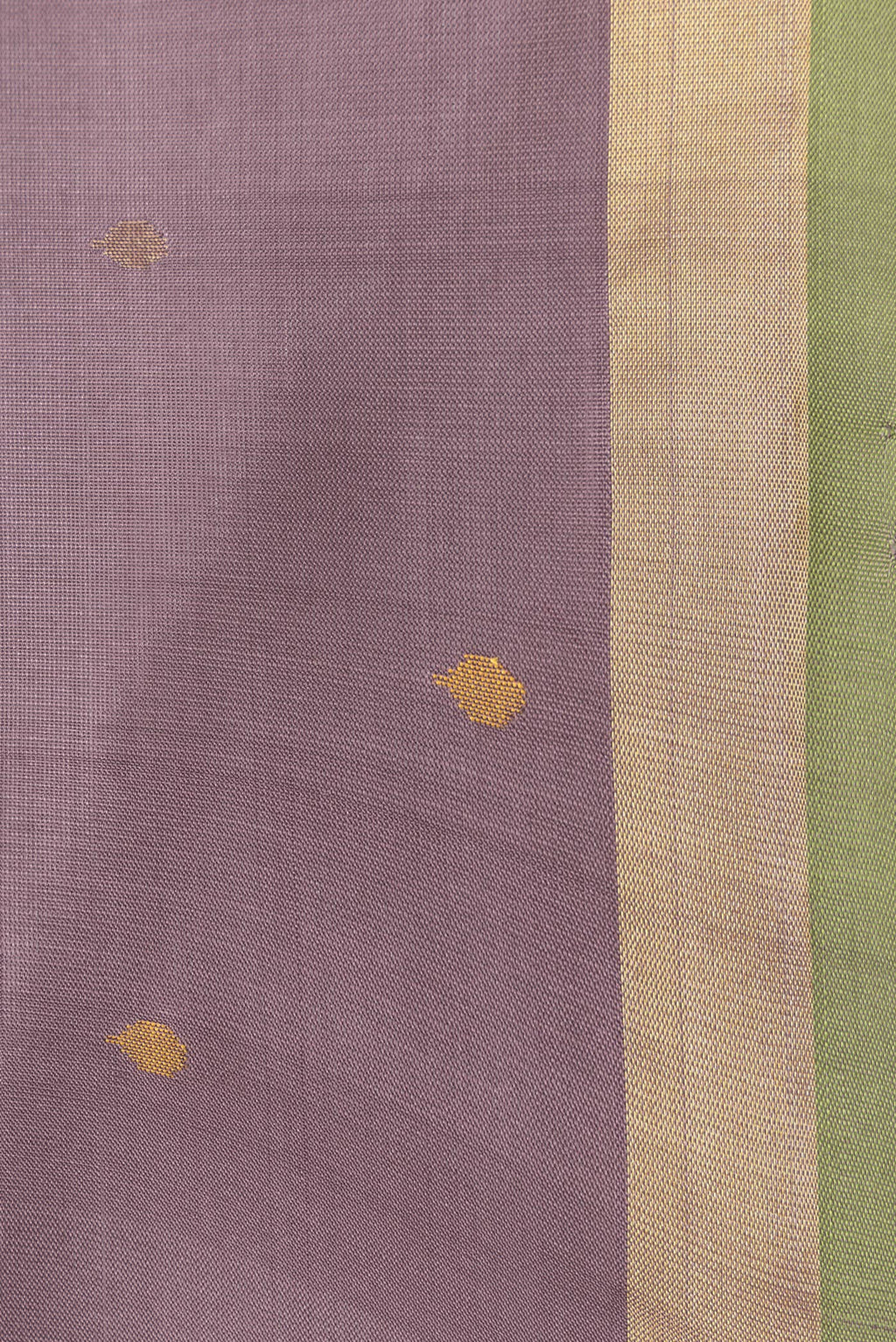 Border image of Purple Dual Tone Uppada Silk Saree with Zari And Thread Butta on the body and Zari Border. 