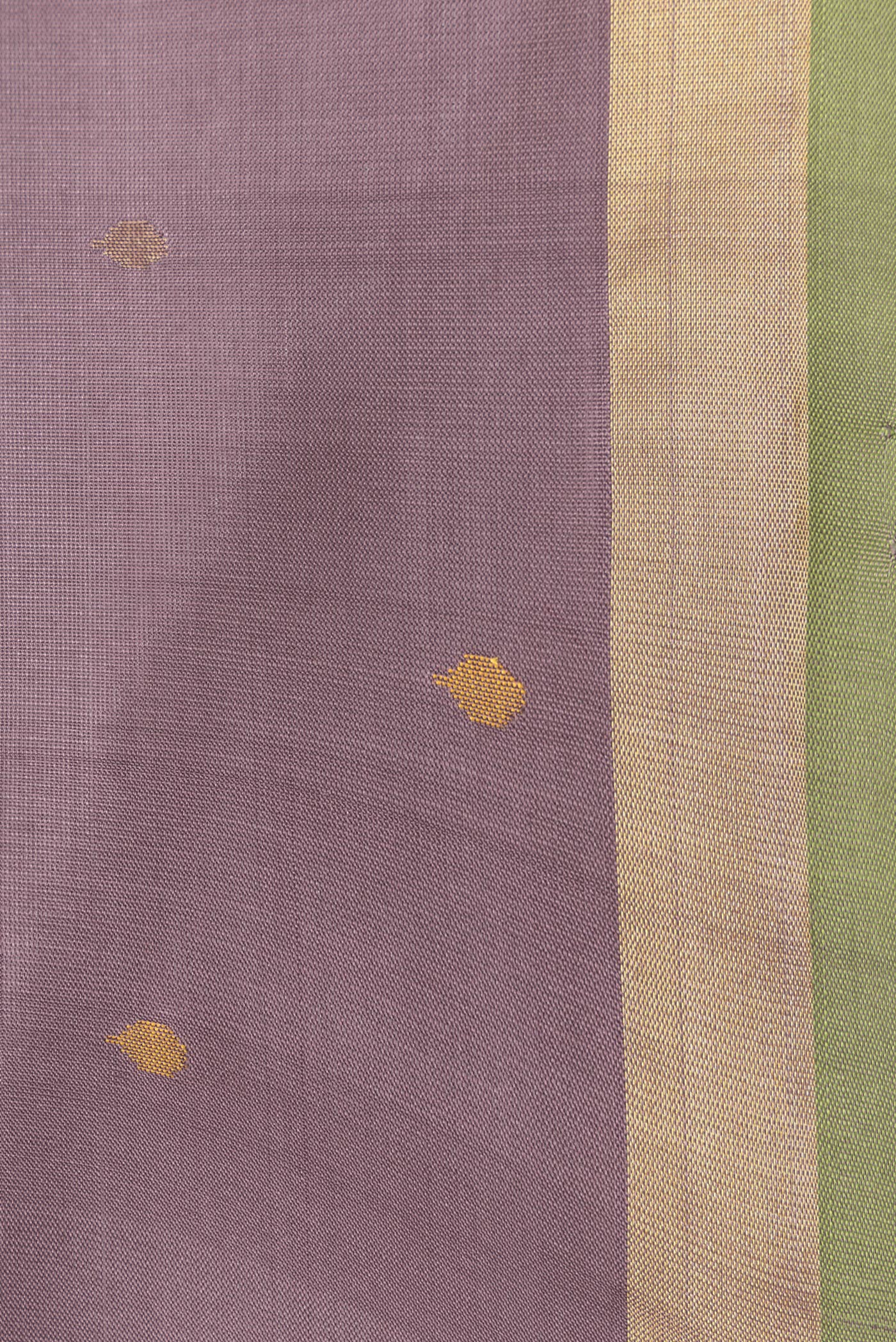 Border image of Purple Dual Tone Uppada Silk Saree with Zari And Thread Butta on the body and Zari Border. 