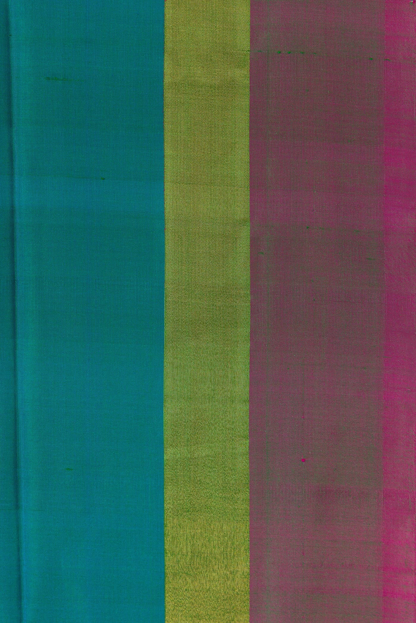 Border image of Peacock Blue Dual Tone Uppada Silk Saree with Plain Body and Zari Border. 