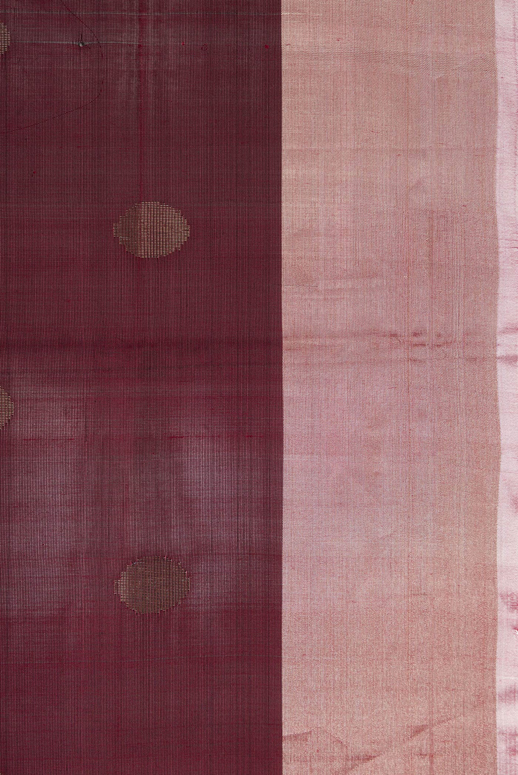 Border image of Maroon Dual Tone Uppada Silk Saree with Zari Butta on the body and Zari Border. 