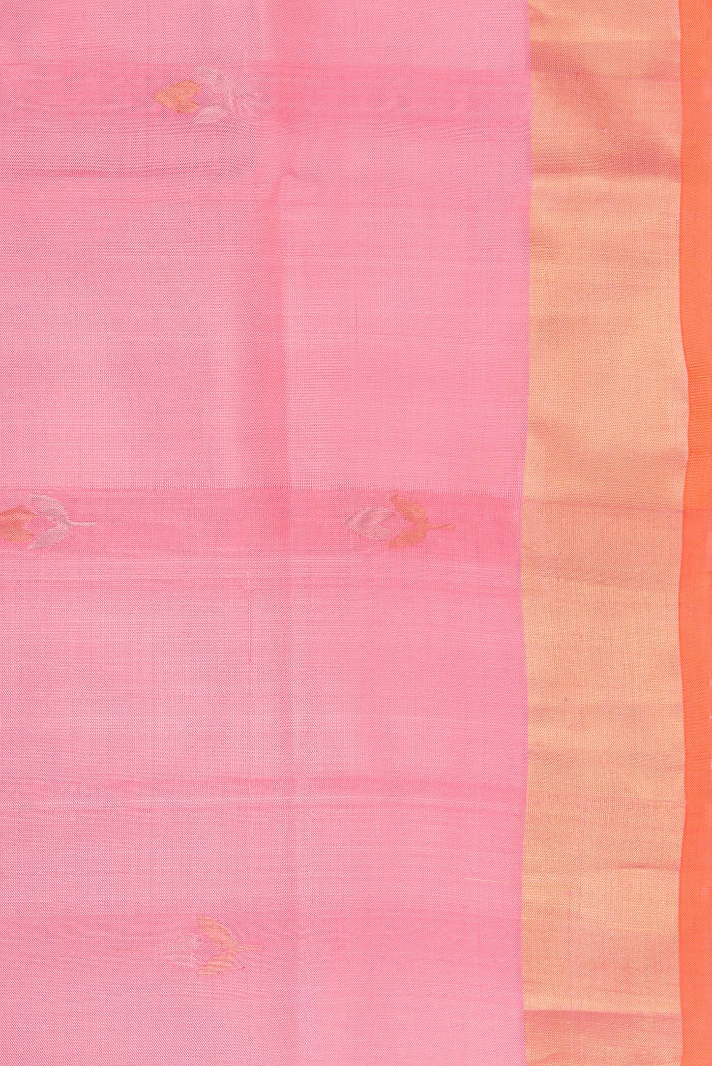 Border image of Pink Dual Tone Uppada Silk Saree with Zari And Thread Butta on the body and Zari Border. 