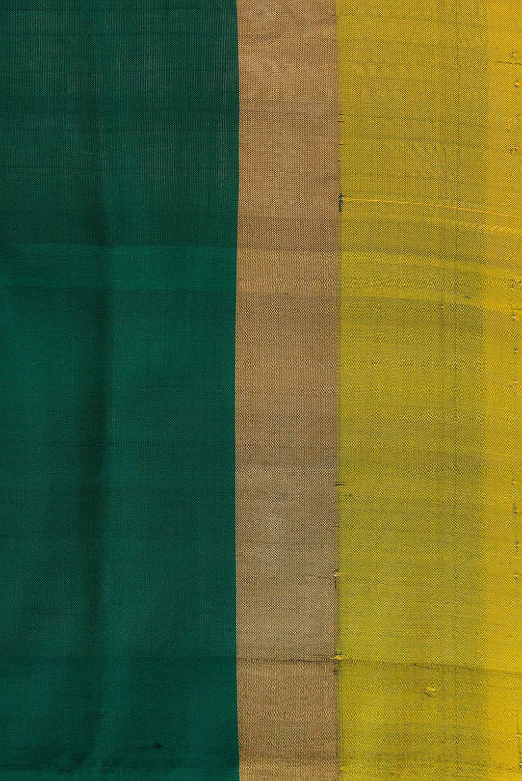 Border image of Green Dual Tone Uppada Silk Saree with Zari Butta on the body and Zari Border. 
