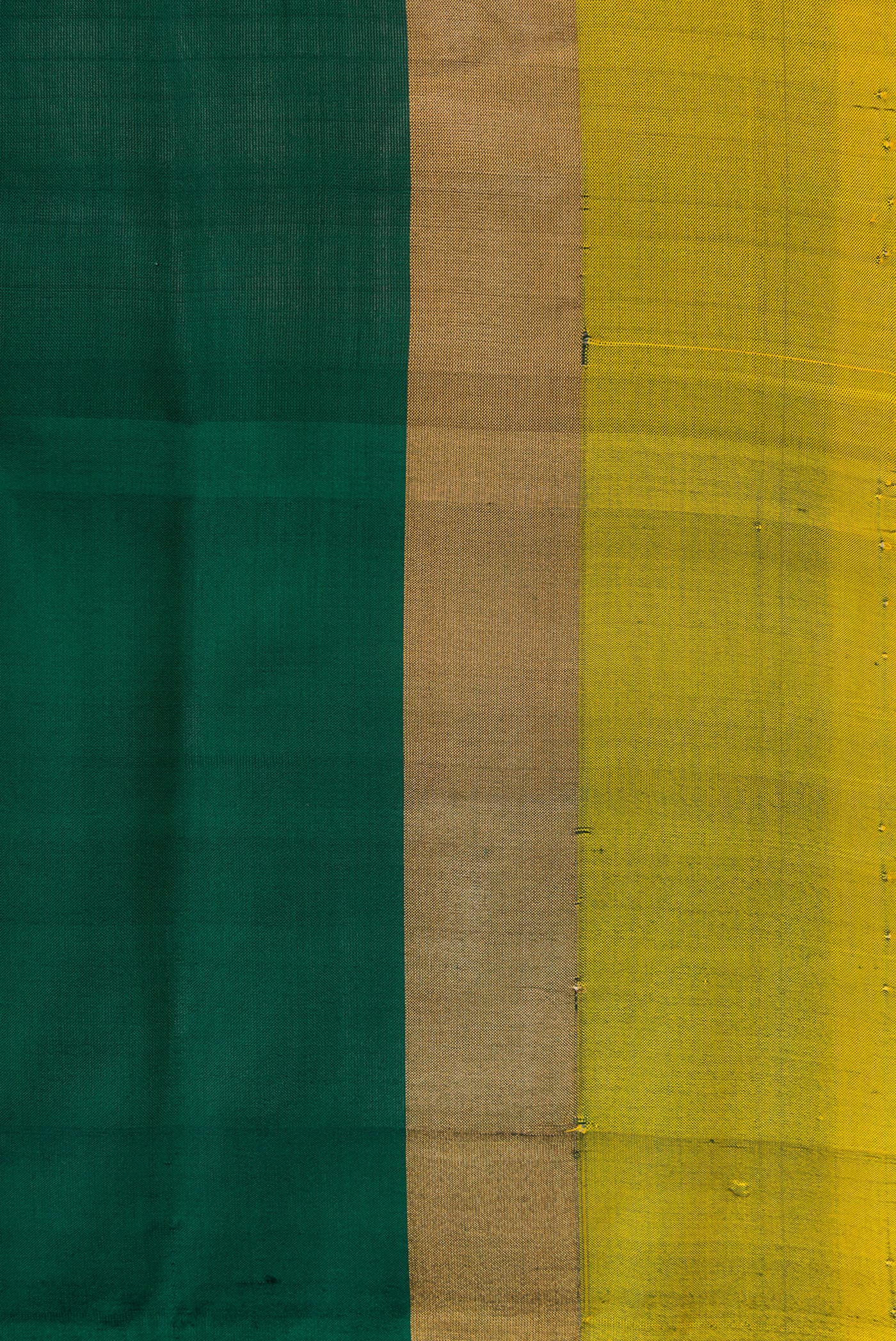 Border image of Green Dual Tone Uppada Silk Saree with Zari Butta on the body and Zari Border. 
