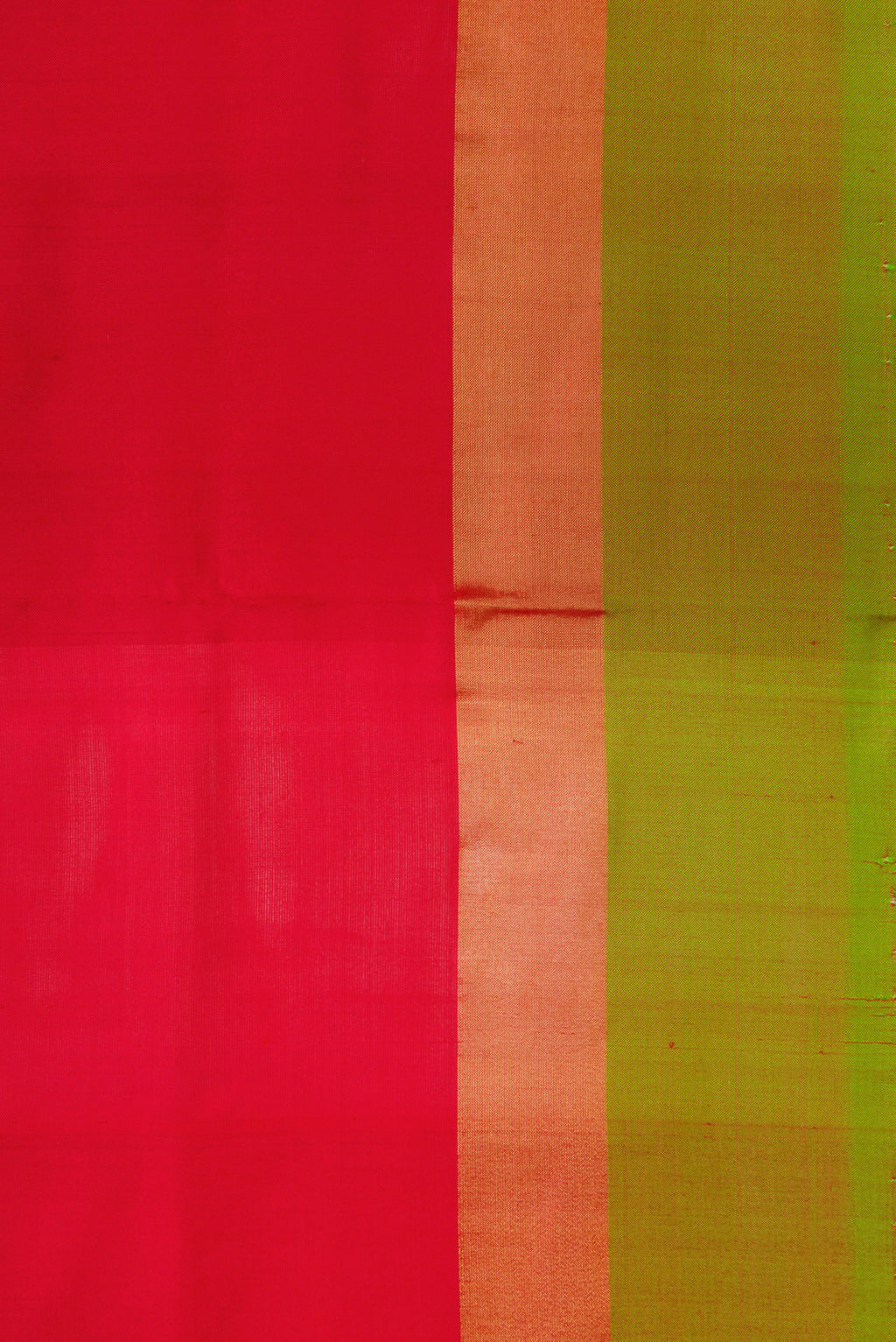 Border image of Red Dual Tone Uppada Silk Saree with Plain Body and Zari Border. 