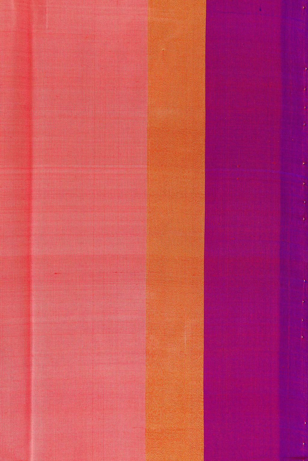 Border image of Peach Dual Tone Uppada Silk Saree with Plain Body and Zari Border. 