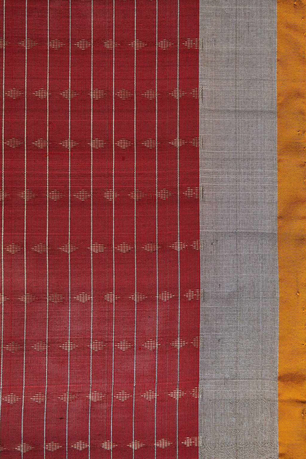 Border image of Maroon Dual Tone Uppada Silk Saree with Stripes on the body and Zari Border. 