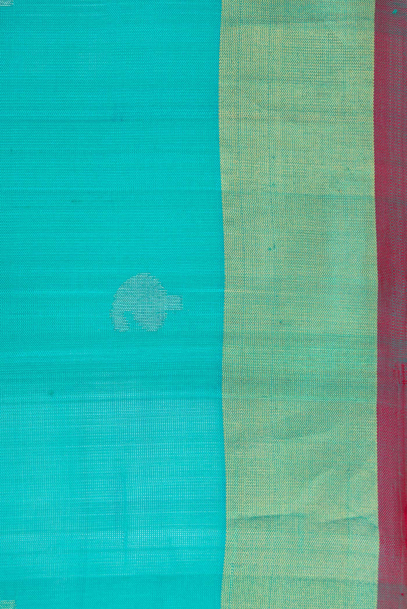 Border image of Sea Green Dual Tone Uppada Silk Saree with Zari Butta on the body and Zari Border. 