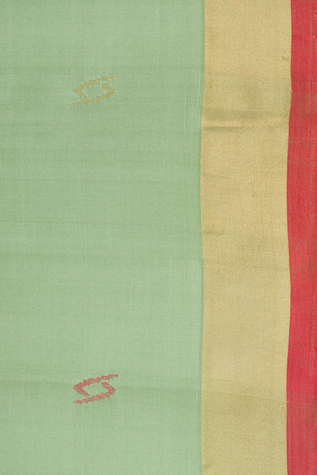 Border image of Pista Green Dual Tone Uppada Silk Saree with Zari And Thread Butta on the body and Zari Border. 