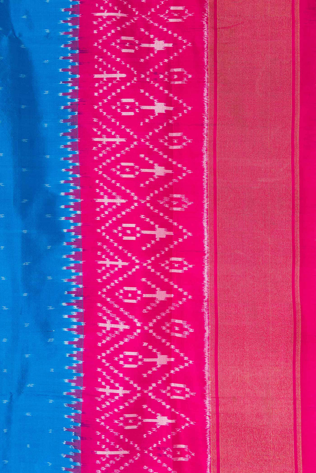 Border image of Royal Blue Pochampally Silk Saree with Pure Ikat on the body and Ikat Border