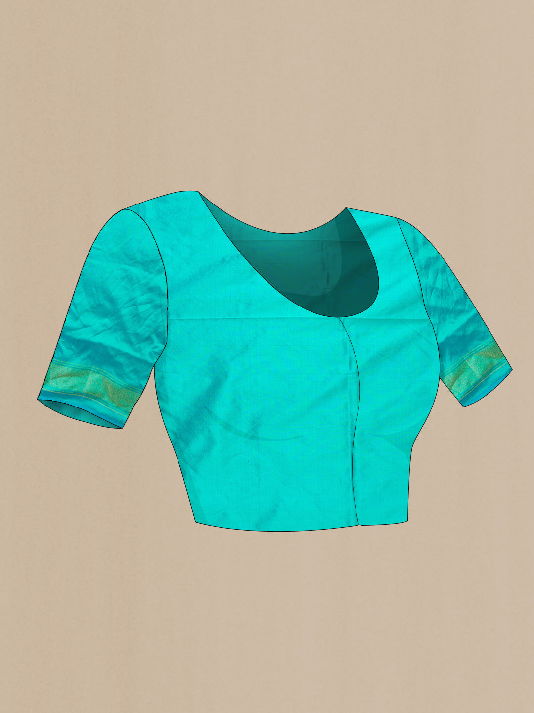 Close up image of the blouse of Pink Dual Tone Double Ikat Saree with Ikat Print on the body and Zari Border. 