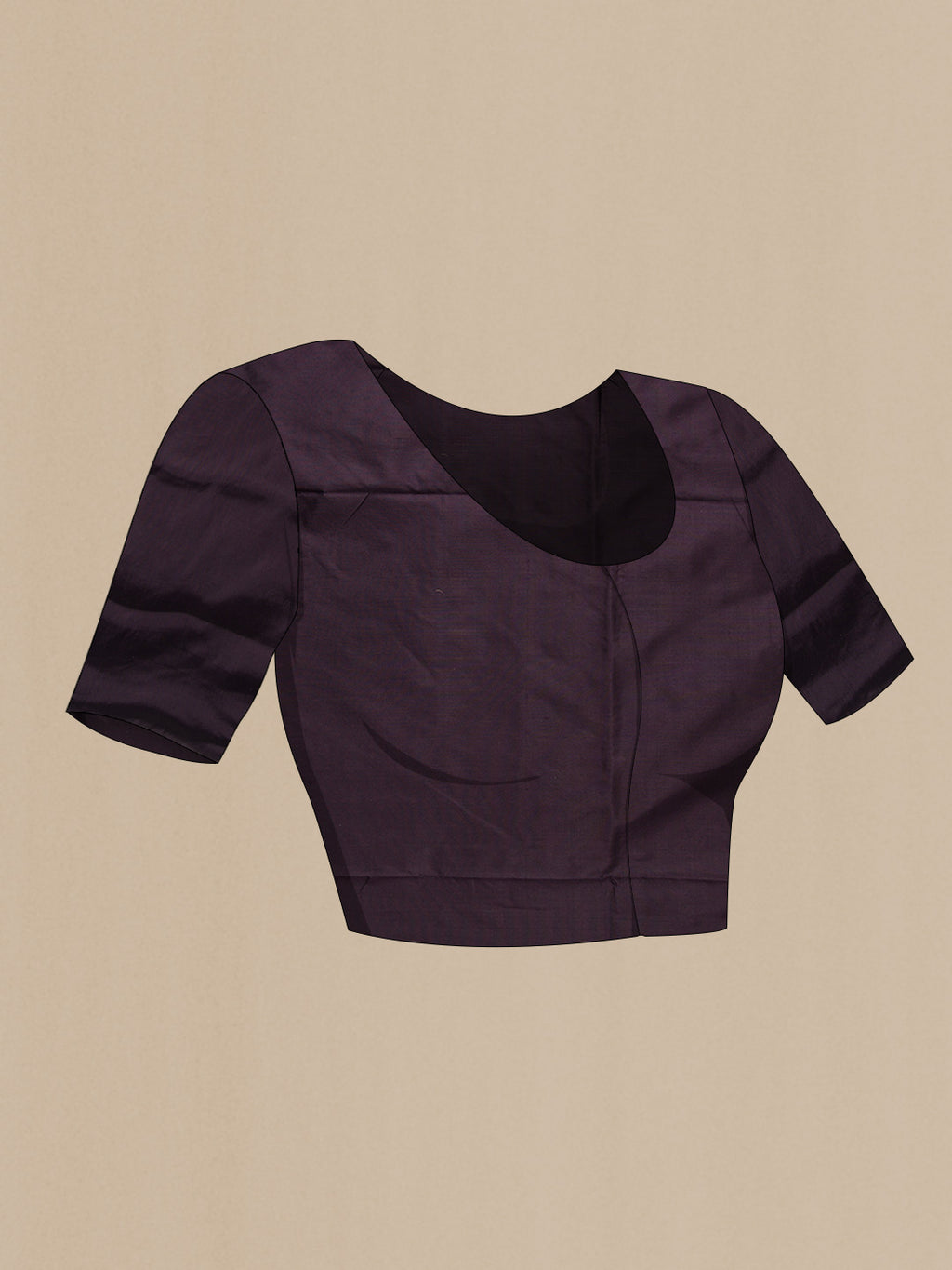 Close up image of the blouse of Off White Pochampally Silk Saree with Pure Ikat on the body and Plain Border