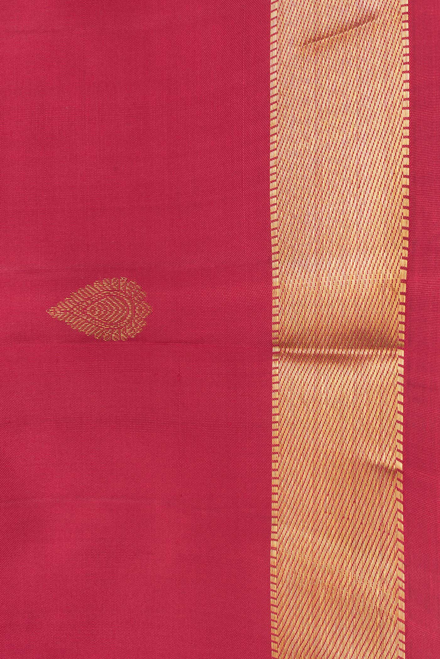 Border image of Maroon Dual Tone Kanchipuram Silk Saree with Zari Butta on the body and Zari Border. 