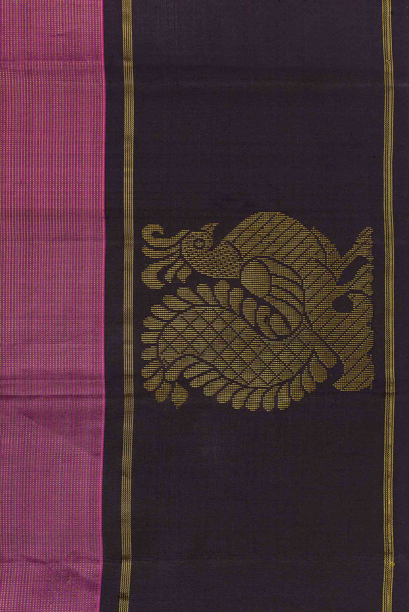 Border image of Pink Dual Tone Kanjivaram Silk Saree with Zari Butta on the body and Zari Border. 