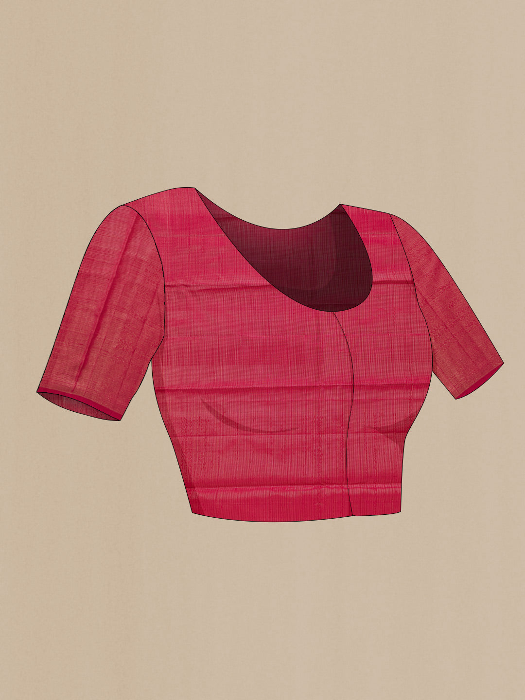 Close up image of the blouse of Maroon Dual Tone Kanjivaram Silk Saree with Stripes on the body and Fancy Border. 