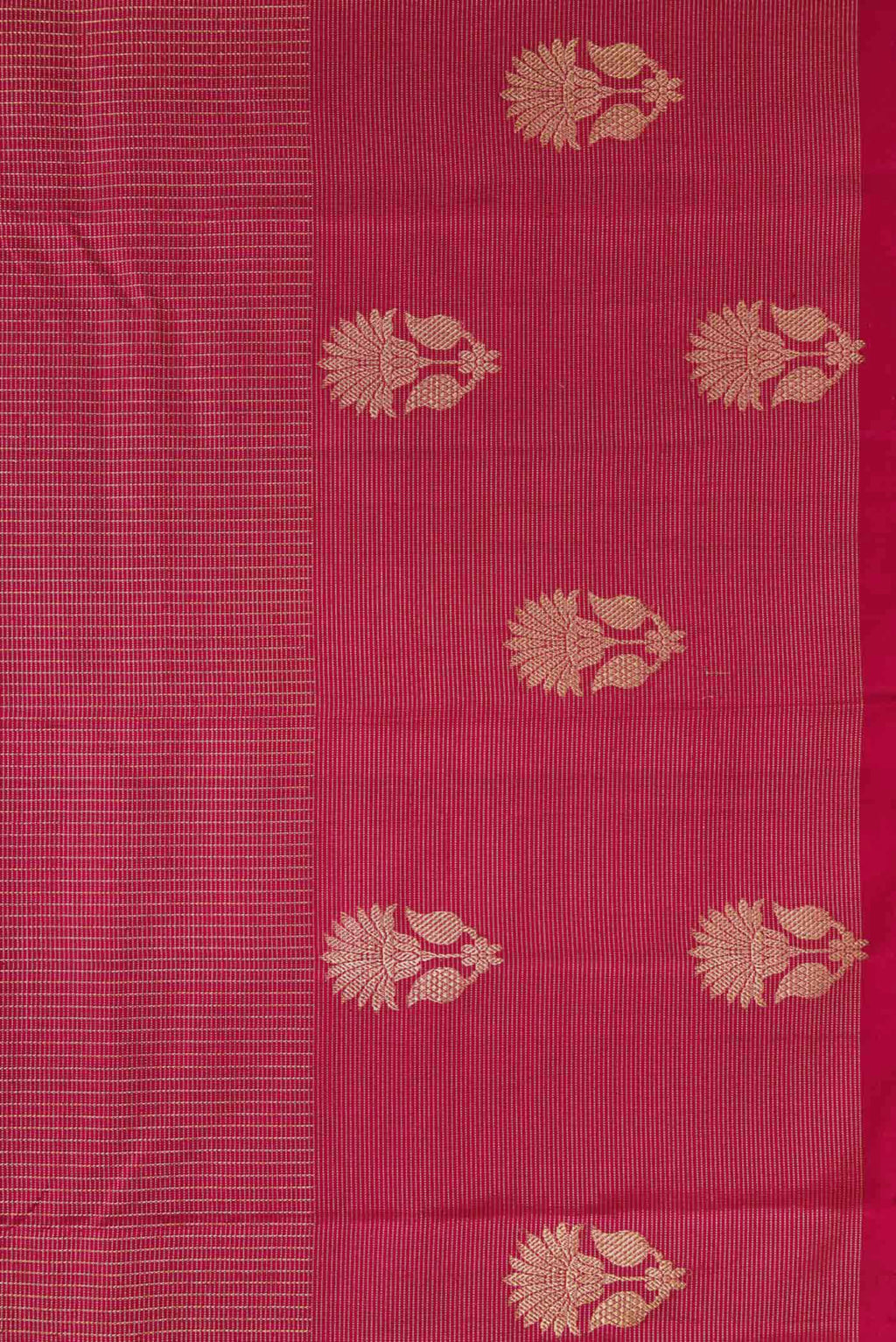 Border image of Maroon Dual Tone Kanjivaram Silk Saree with Stripes on the body and Fancy Border. 