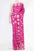 Pink Dual Tone Tussar Silk Saree with Zari Butta on the body and Zari Border.  displayed on a mannequin