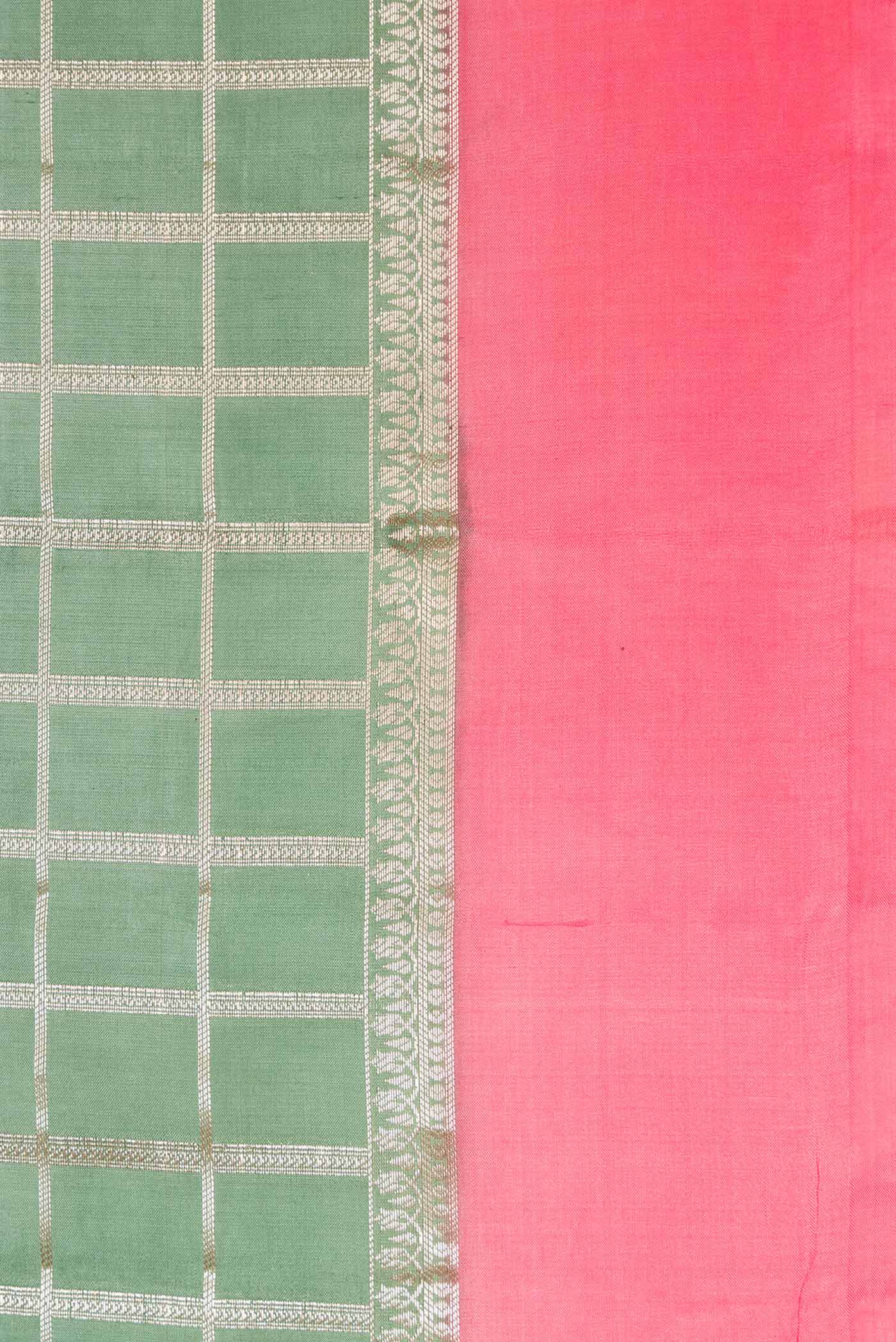 Border image of Sky Blue Dual Tone Tussar Silk Saree with Zari Brocade on the body and Zari Border. 