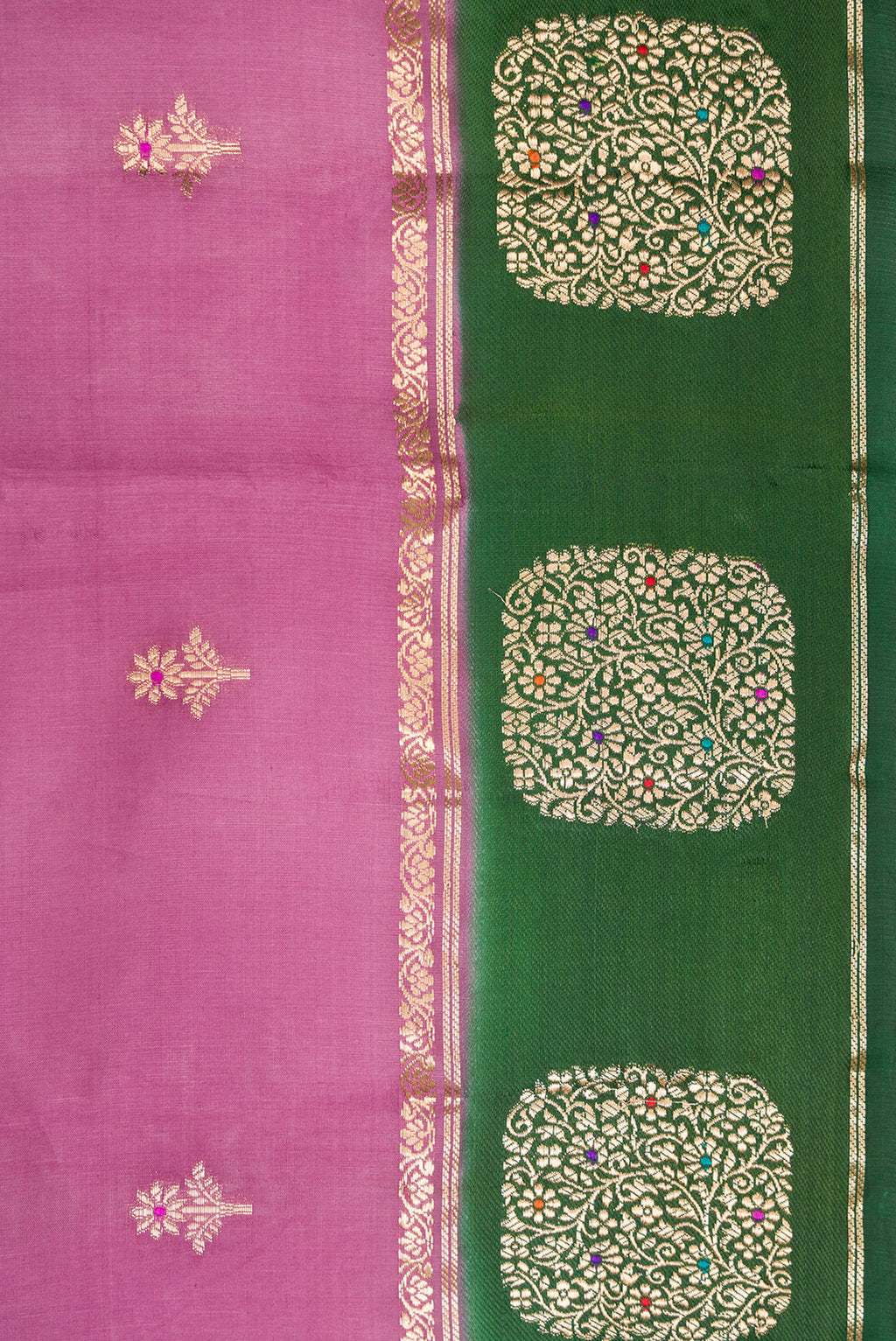 Border image of Purple Dual Tone Tussar Silk Saree with Zari Butta on the body and Fancy Border. 