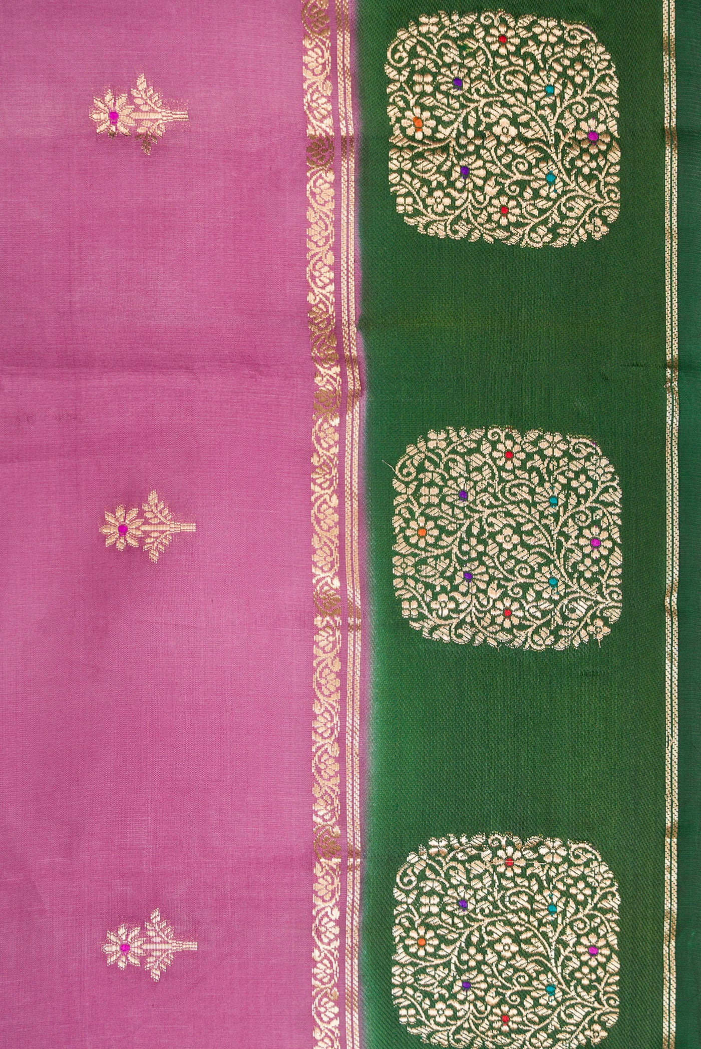 Border image of Purple Dual Tone Tussar Silk Saree with Zari Butta on the body and Fancy Border. 