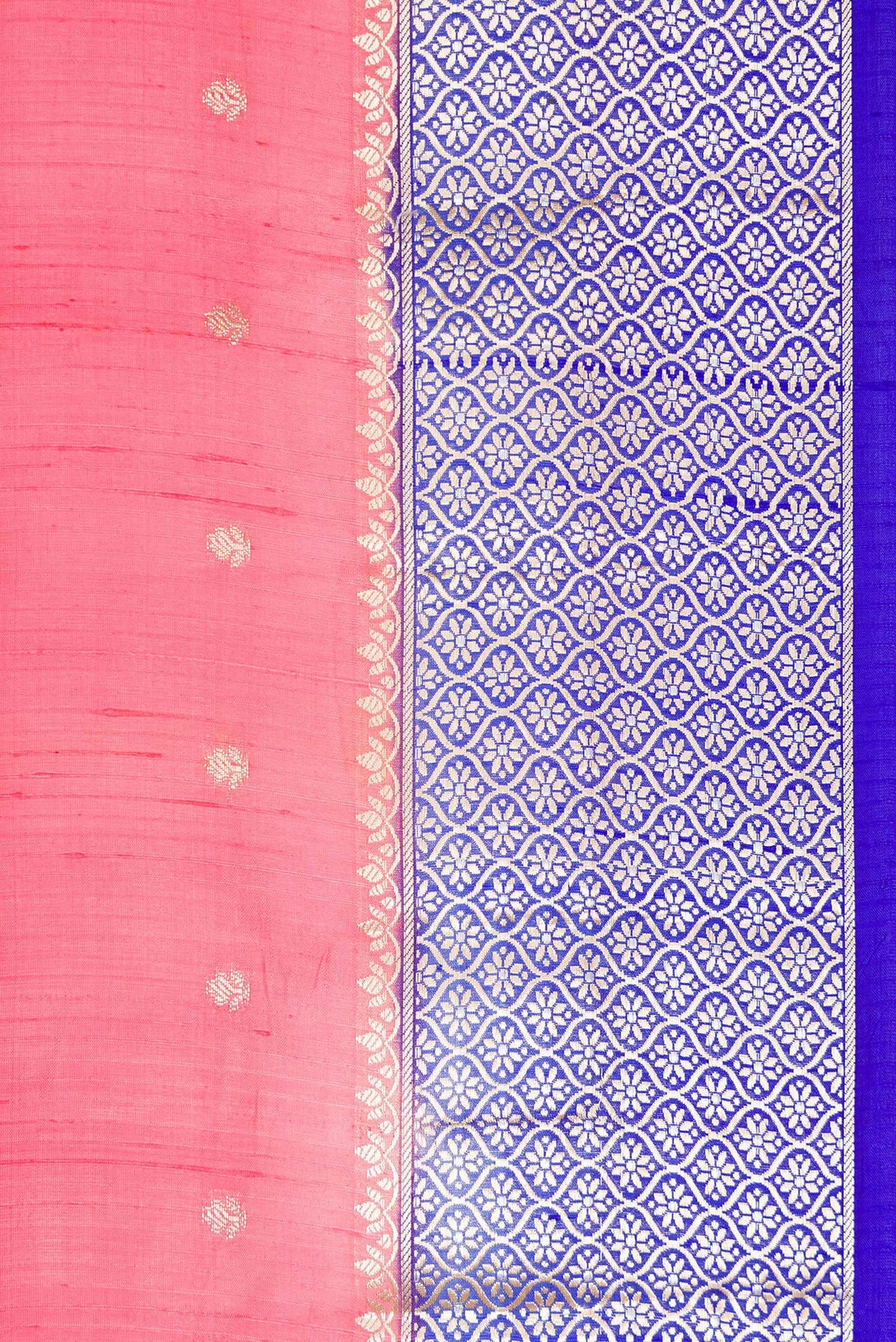Border image of Pink Dual Tone Tussar Silk Saree with Zari Butta on the body and Fancy Border. 