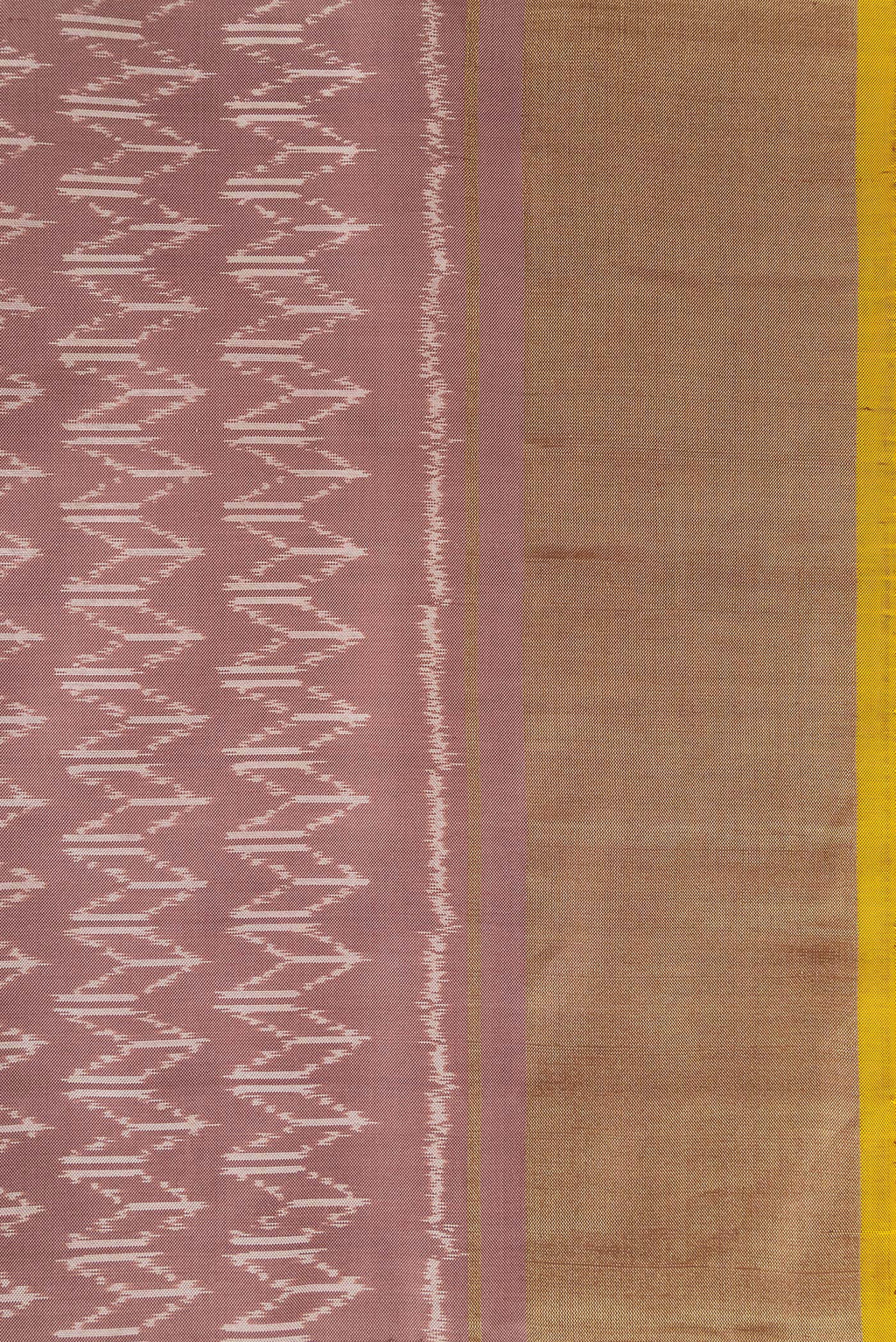 Border image of Brown Dual Tone Double Ikat Saree with Ikat Print on the body and Zari Border. 